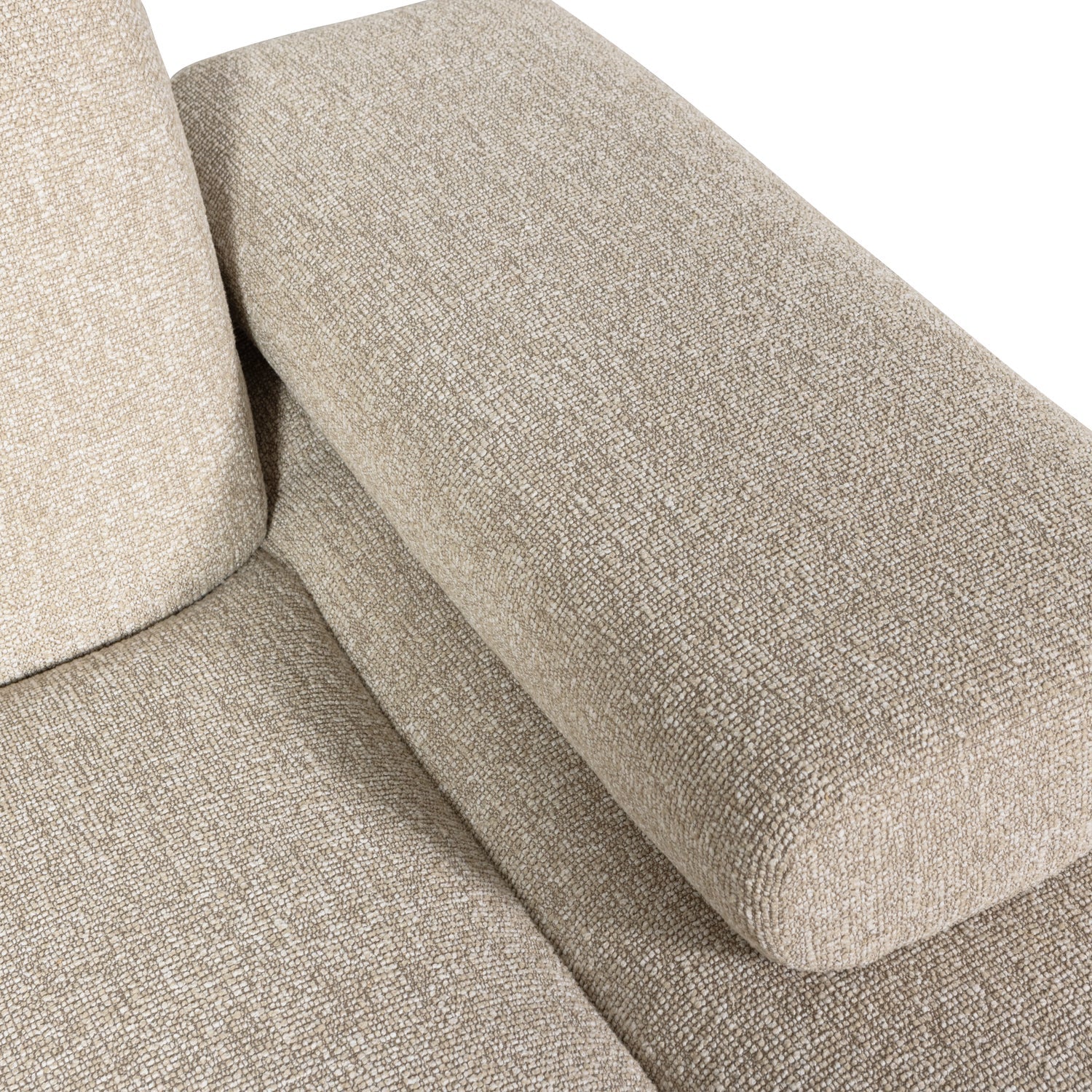 Modulares Sofa MOJO - rechtsseitiger Chaiselongue in beigem Mélange Bouclé
