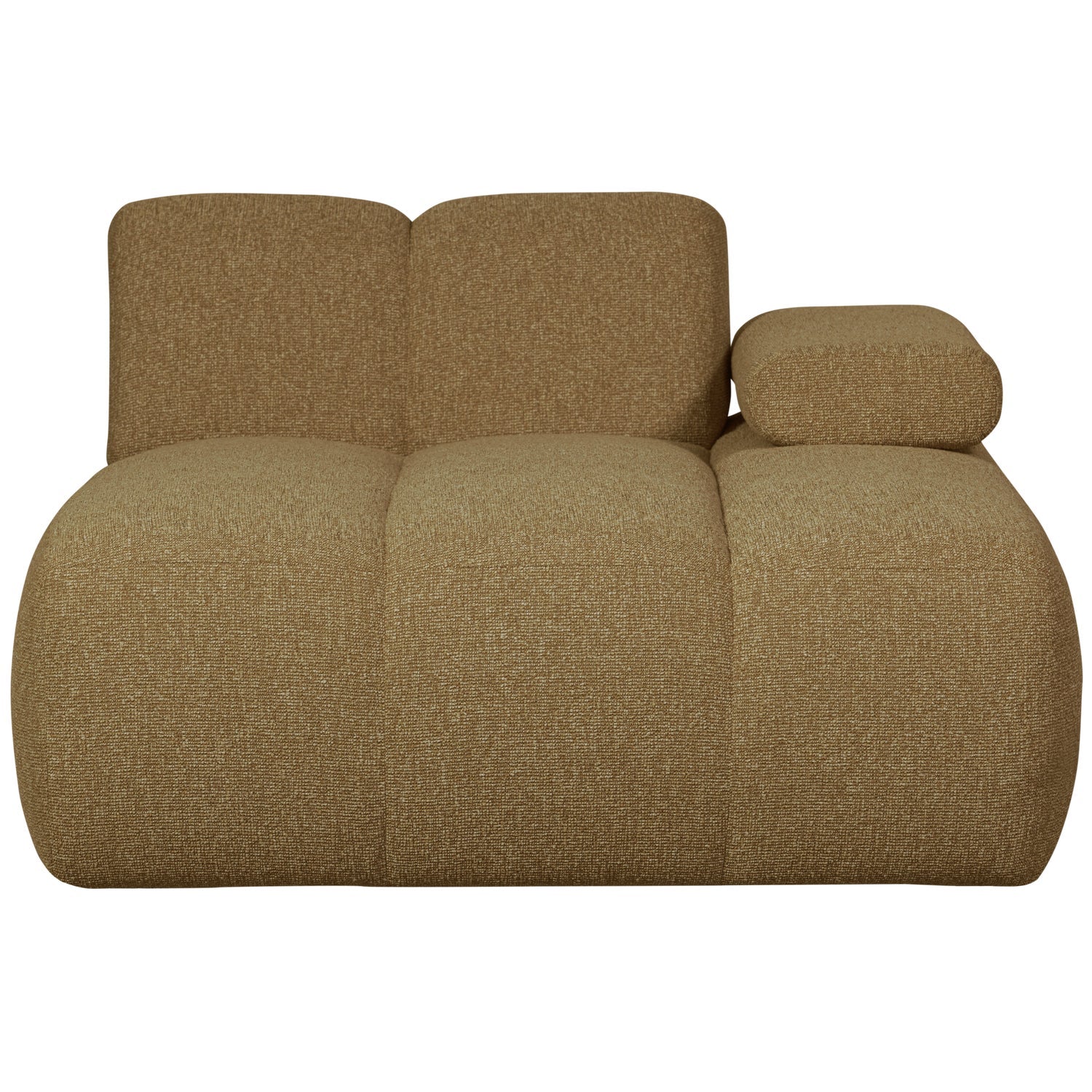 Modulares Sofa MOJO - rechter Chaiselongue in dunklem Honig-Bouclé