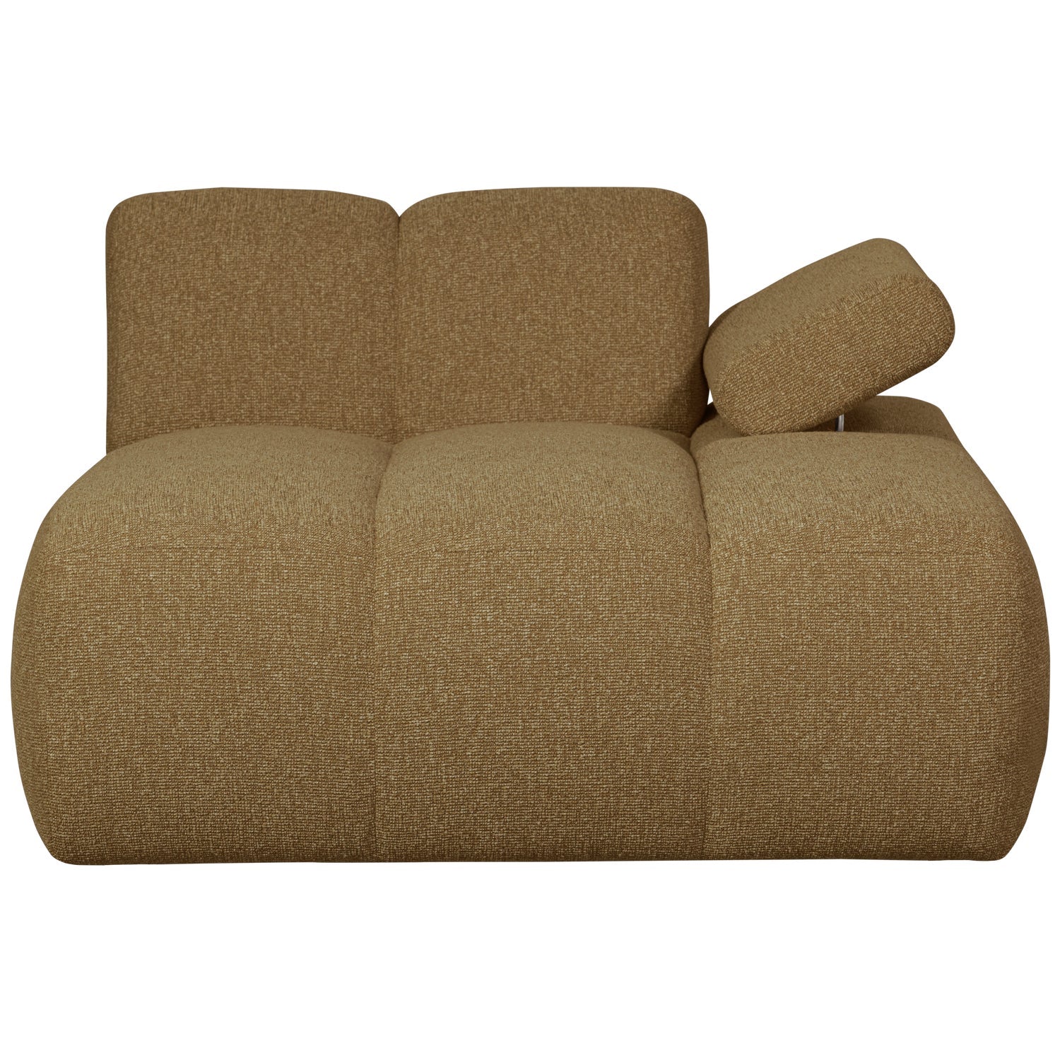 Modulares Sofa MOJO - rechter Chaiselongue in dunklem Honig-Bouclé