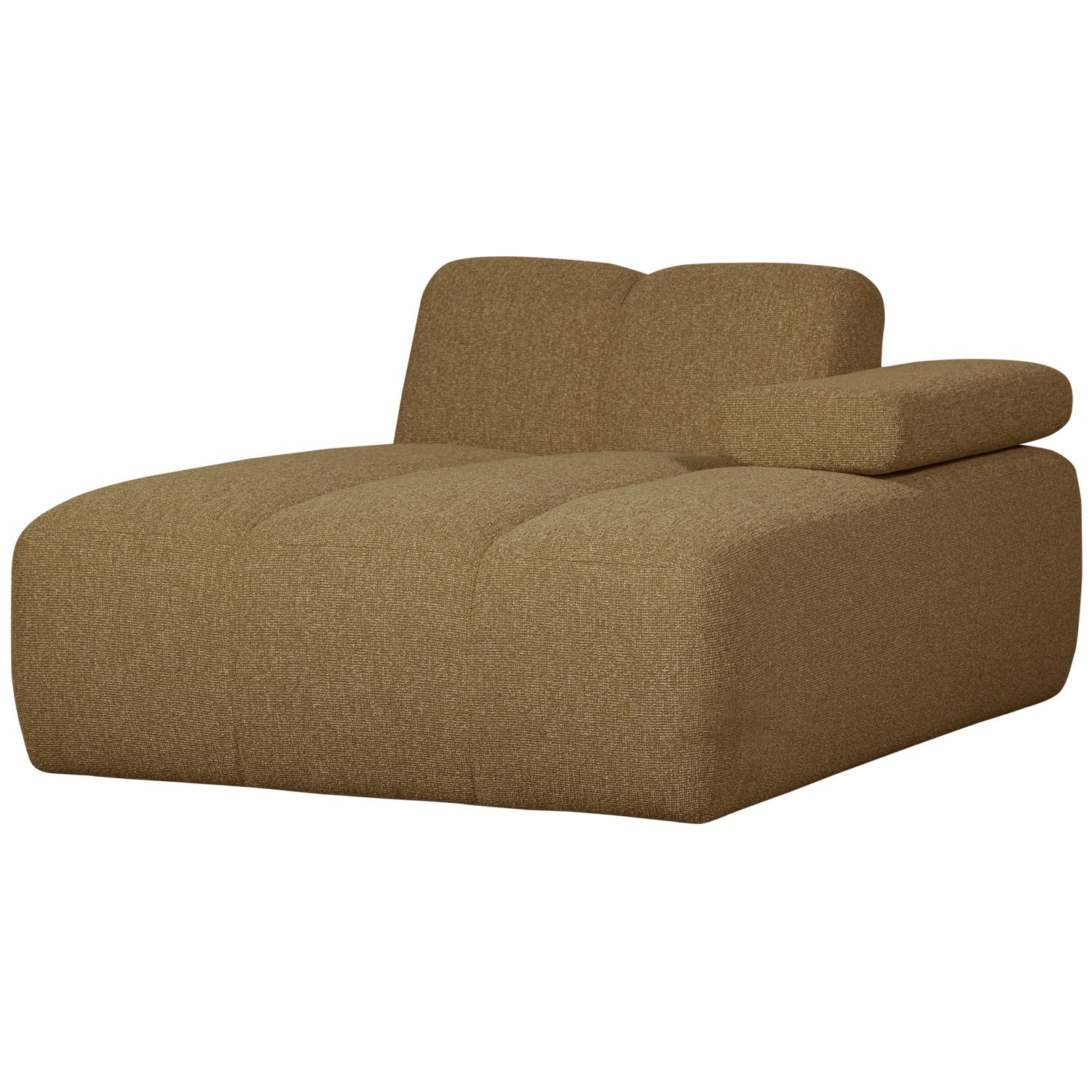 Modulares Sofa MOJO - rechter Chaiselongue in dunklem Honig-Bouclé