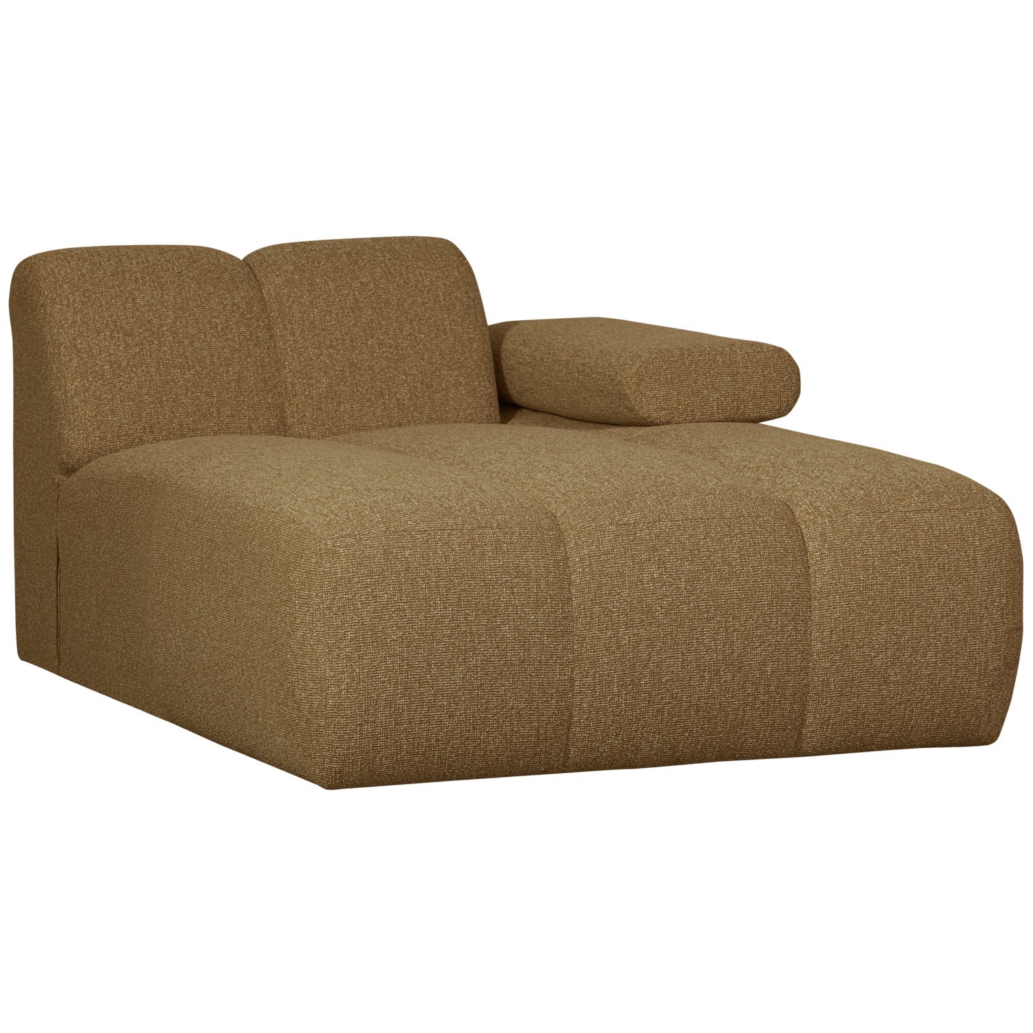 Modulares Sofa MOJO - rechter Chaiselongue in dunklem Honig-Bouclé