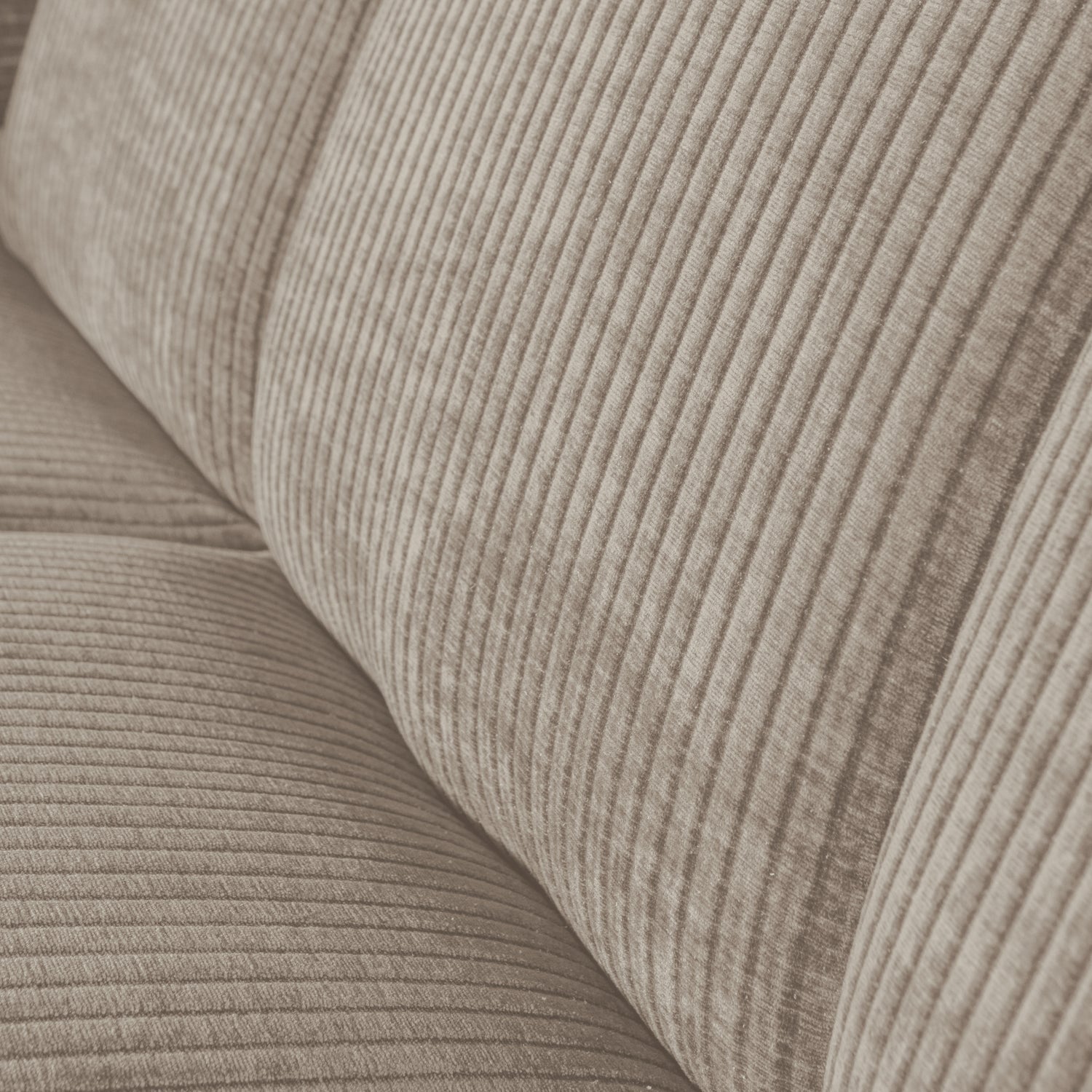 Modulares Sofa MOJO - 3-sitziges Element in dunkelsandfarbener Cord-Optik