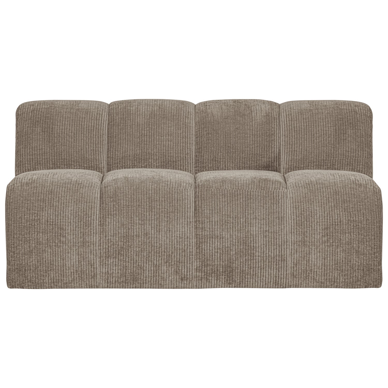 Modulares Sofa MOJO - 3-sitziges Element in dunkelsandfarbener Cord-Optik
