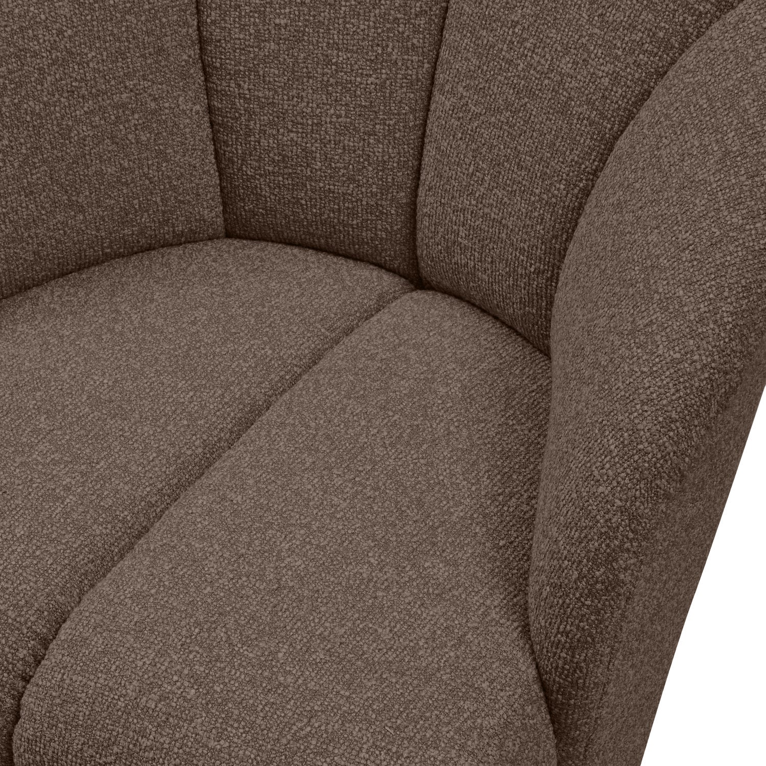 MOJO dark brown bouclé swivel armchair