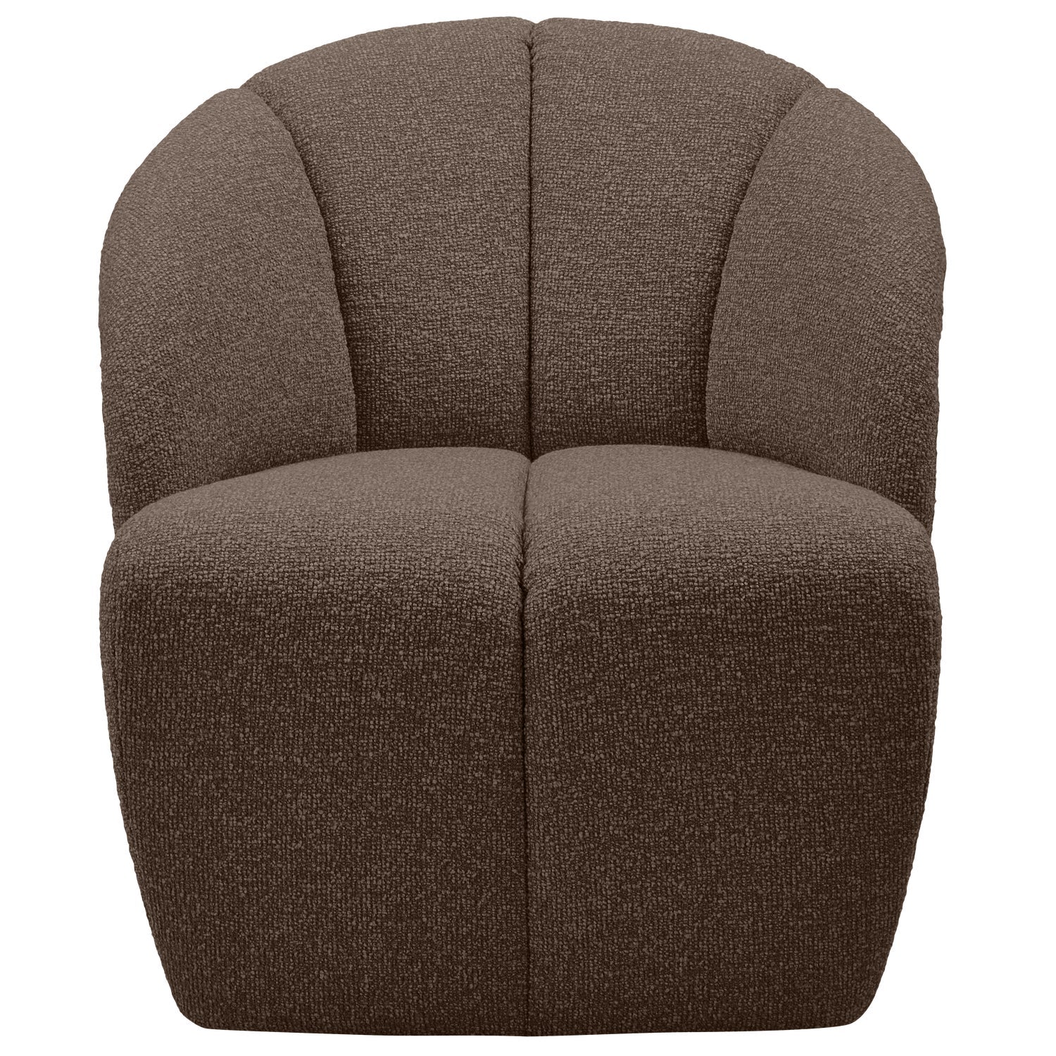 MOJO dark brown bouclé swivel armchair