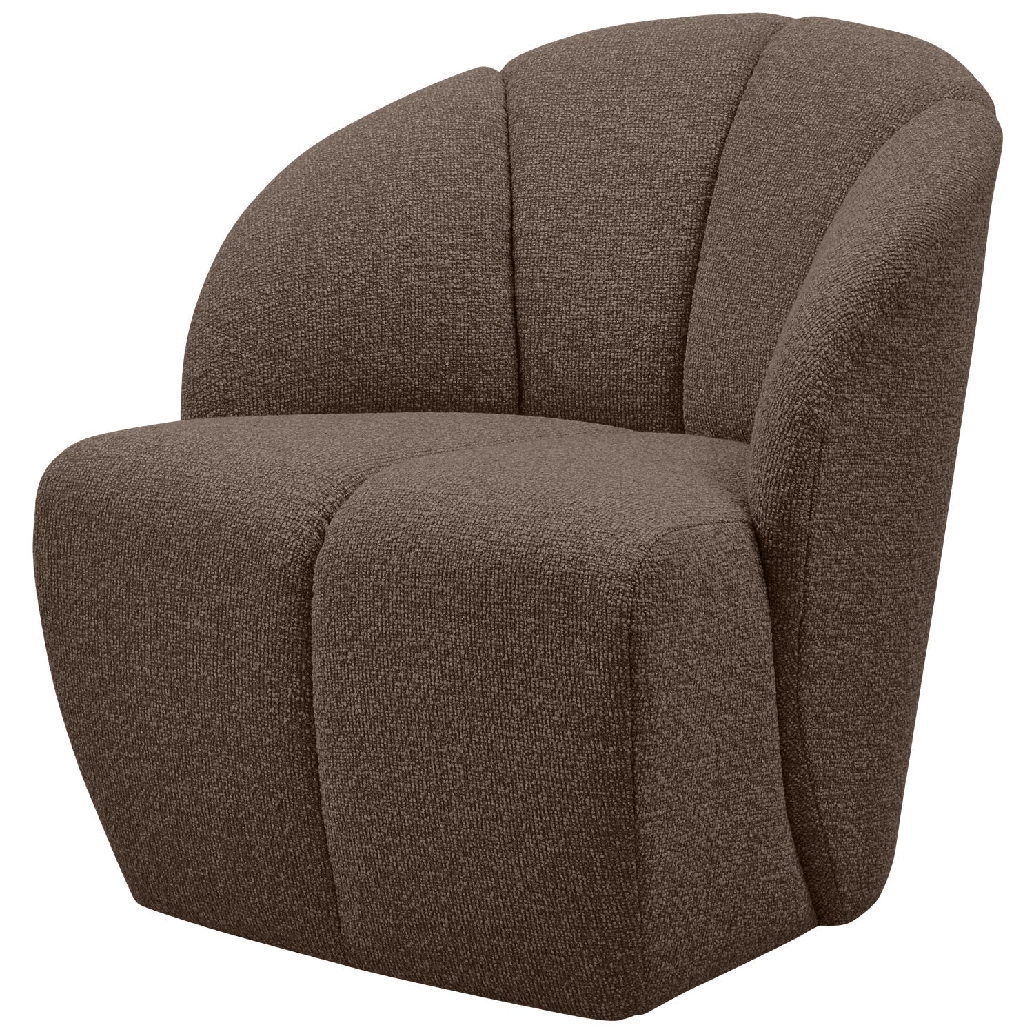 MOJO dark brown bouclé swivel armchair