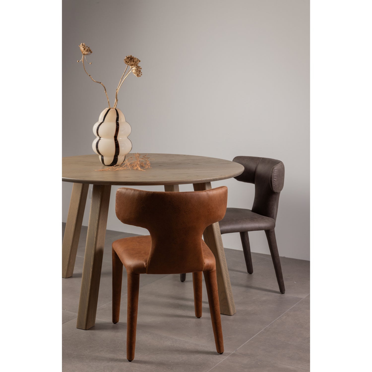 PERMIT Chair brown eco-leather