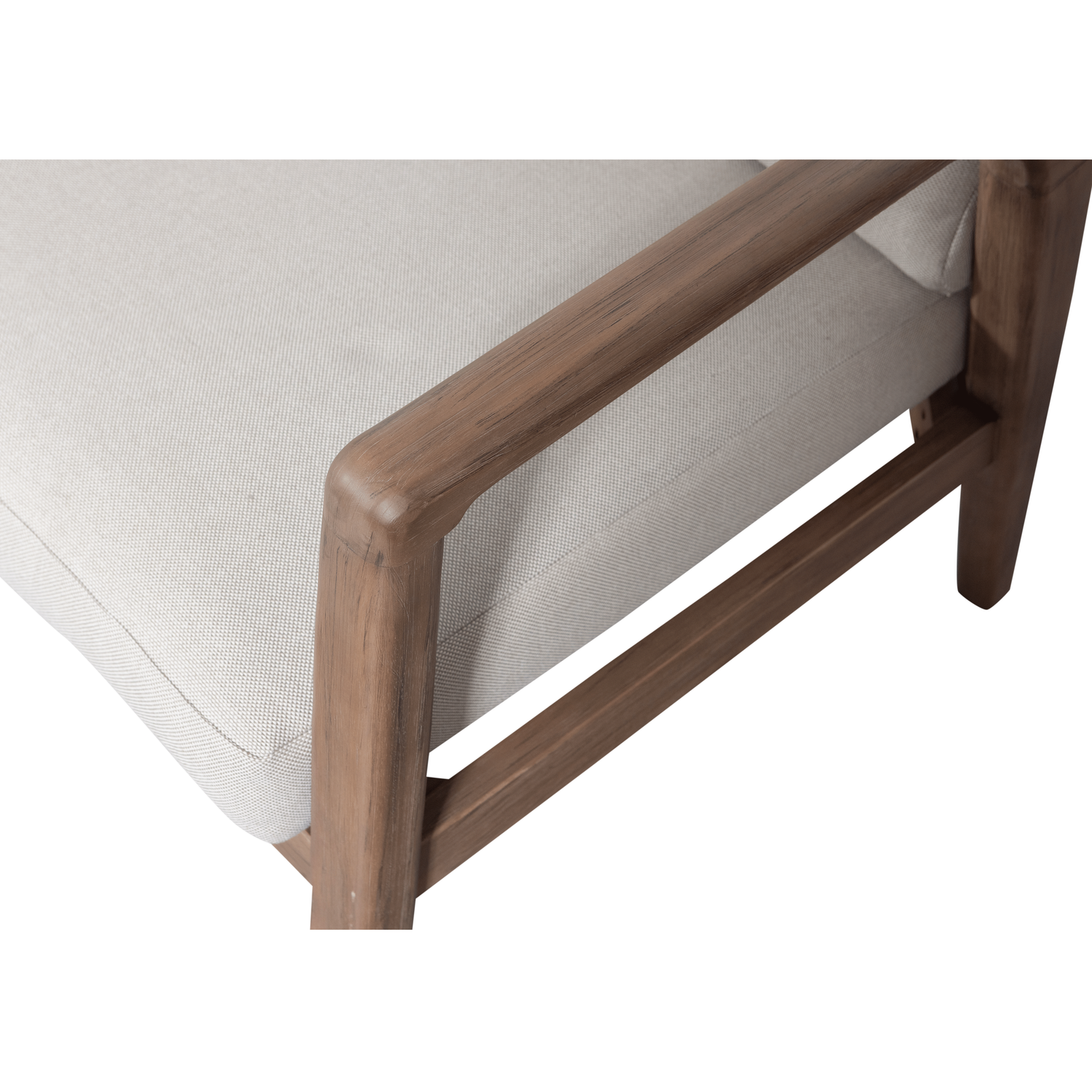 Symmetrical Garden Corner Sofa BIAM in Sand with Acacia Wood Frame