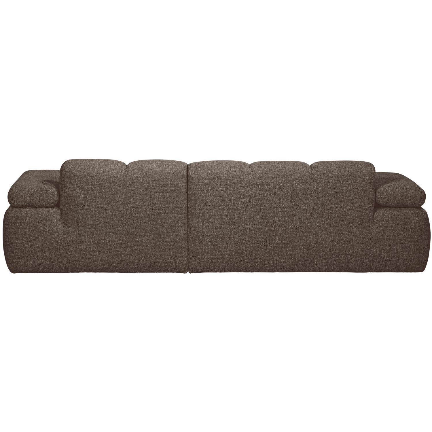 Right-facing modular corner sofa MOJO in dark brown bouclé