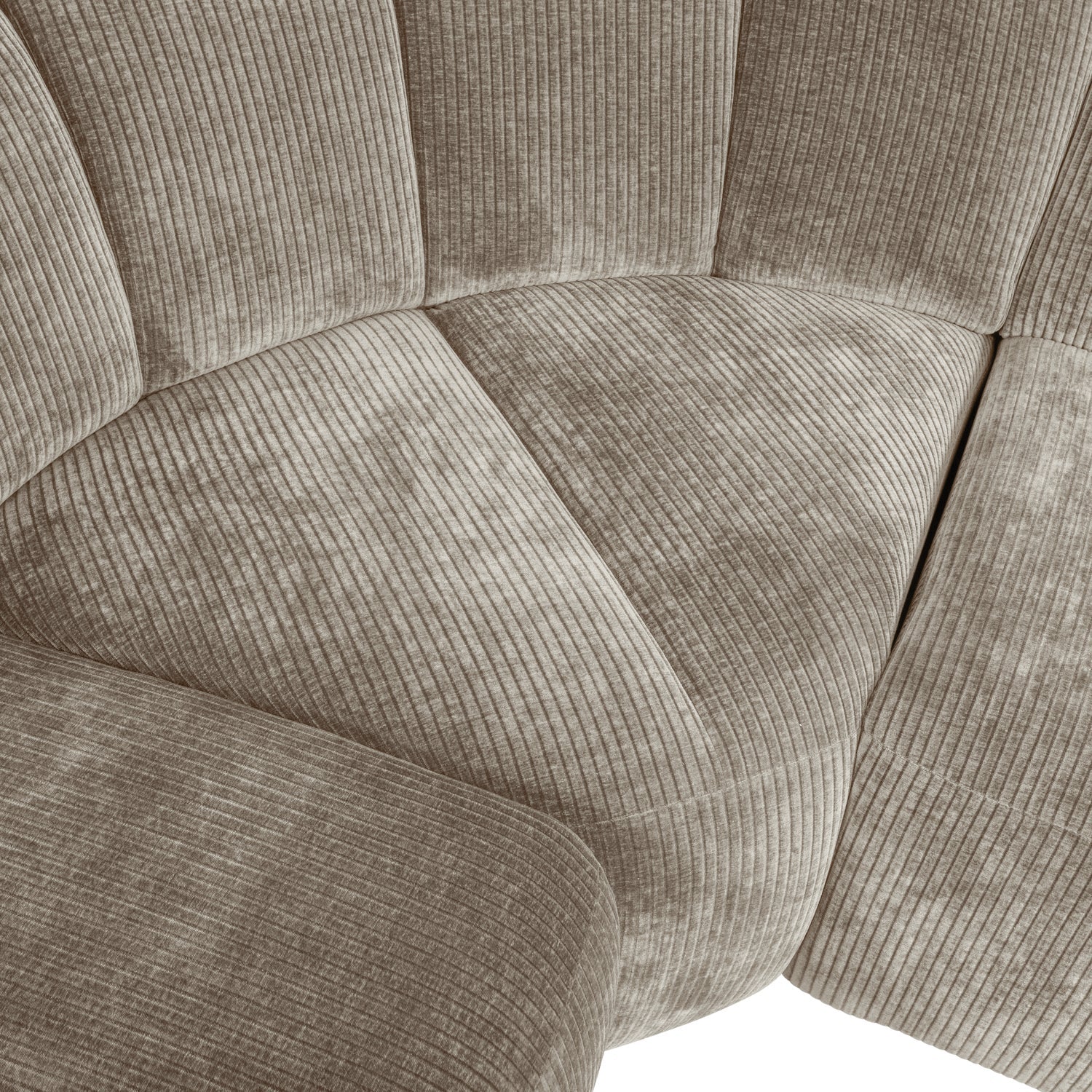 Modularer, linksseitiger 6-Sitzer MOJO in dunkelbeigem Cord