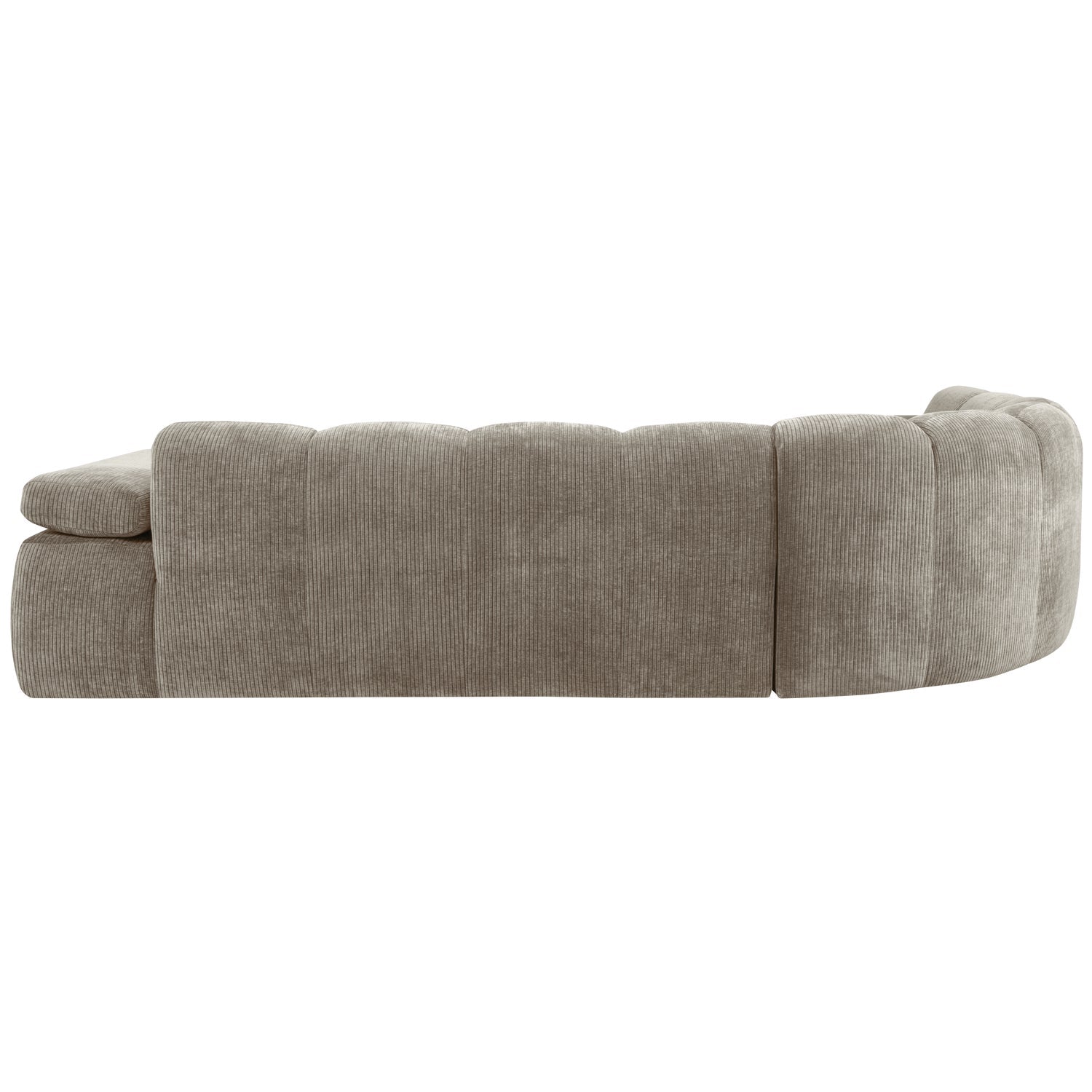 Modularer, linksseitiger 6-Sitzer MOJO in dunkelbeigem Cord