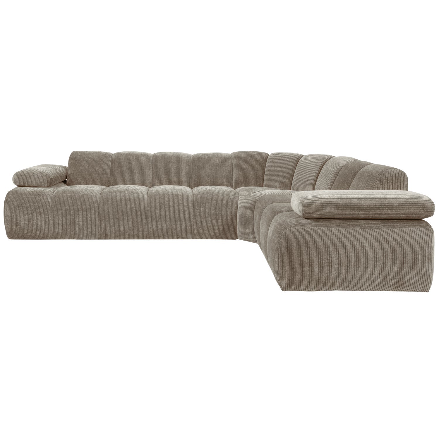 Modularer Ecksofa rechtsseitig für 6 Personen MOJO in dunkelbeigem Cord