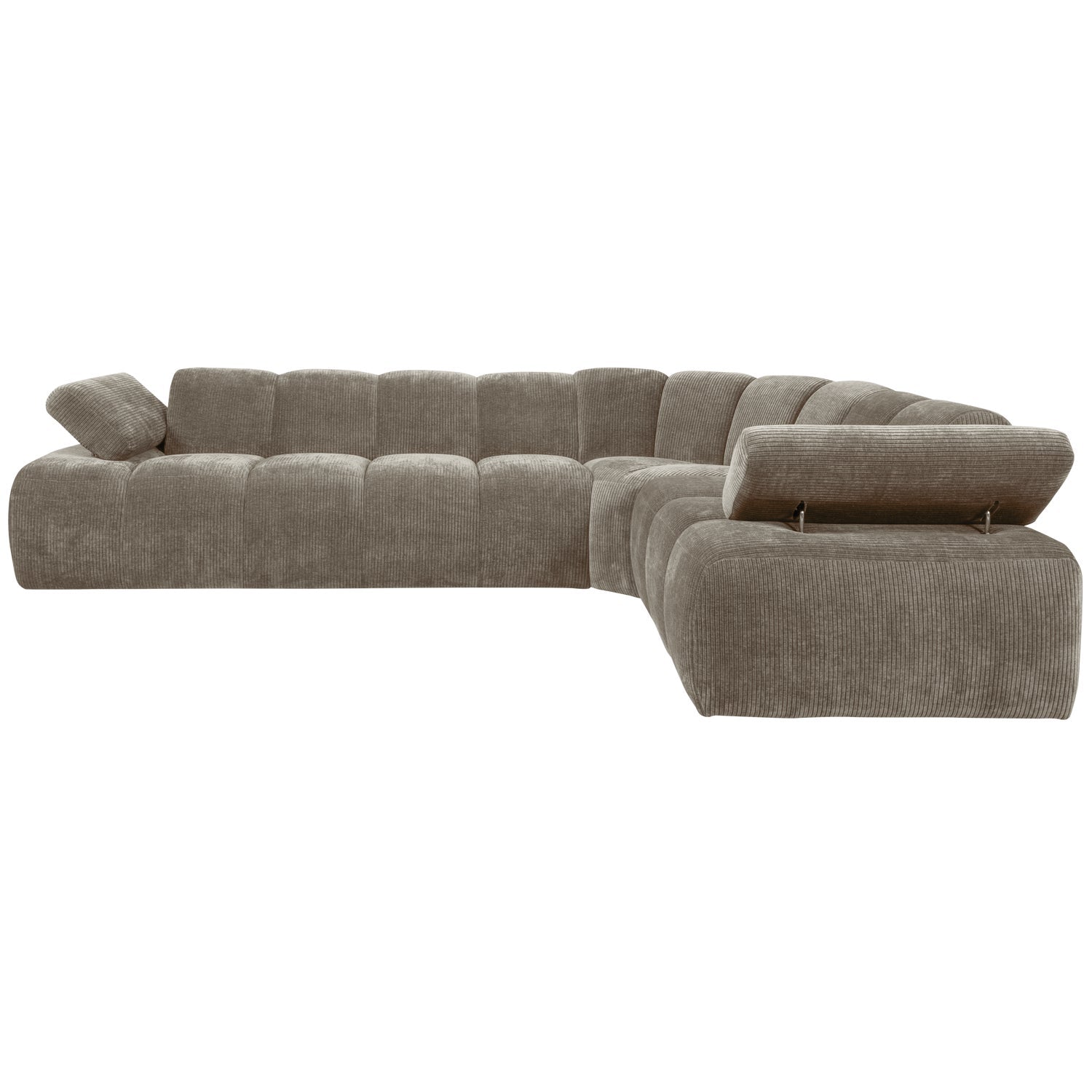 Modularer Ecksofa rechtsseitig für 6 Personen MOJO in dunkelbeigem Cord