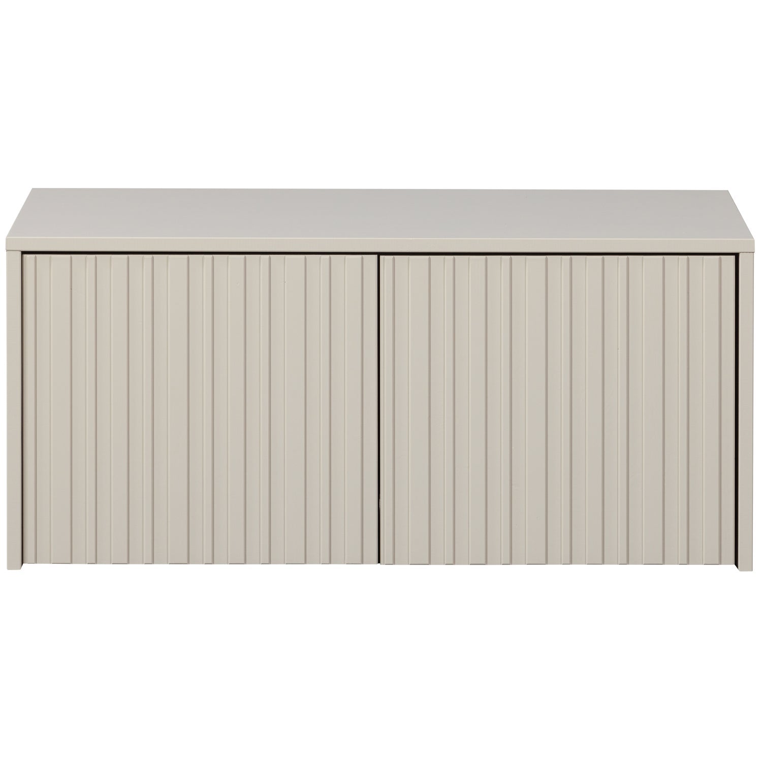 Bench with gravure drawers gray pine wood