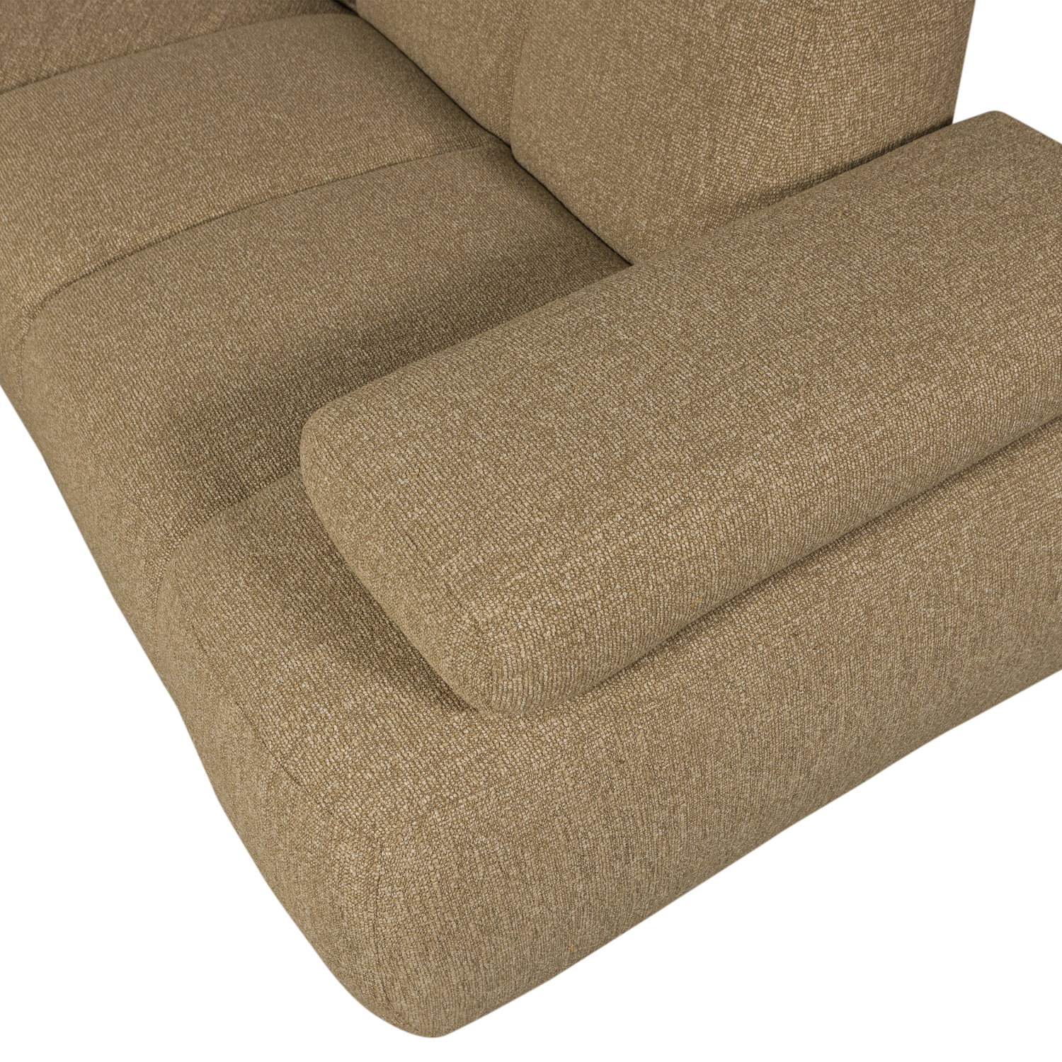 Right-facing modular corner sofa for 6 people MOJO honey mélange boucle