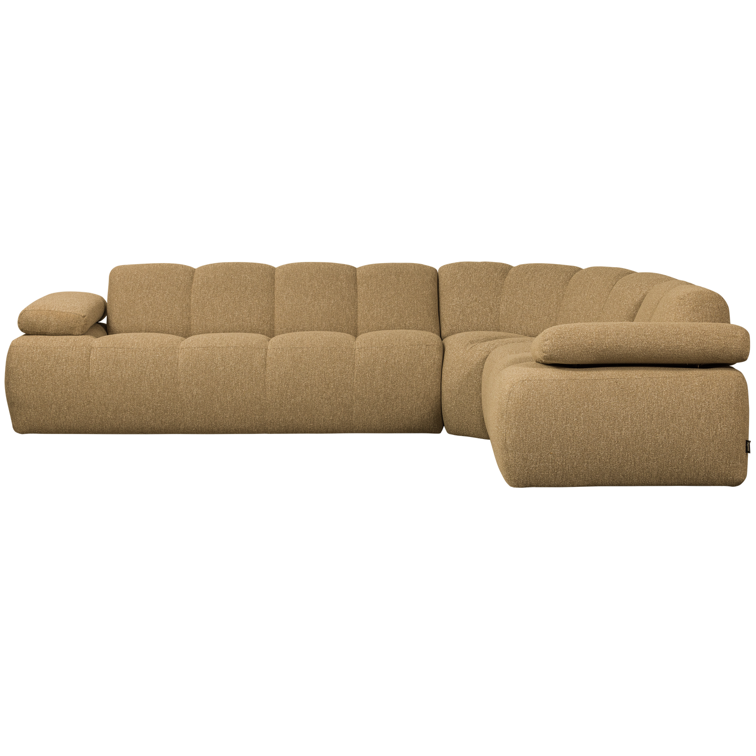 Right-facing modular corner sofa for 6 people MOJO honey mélange boucle