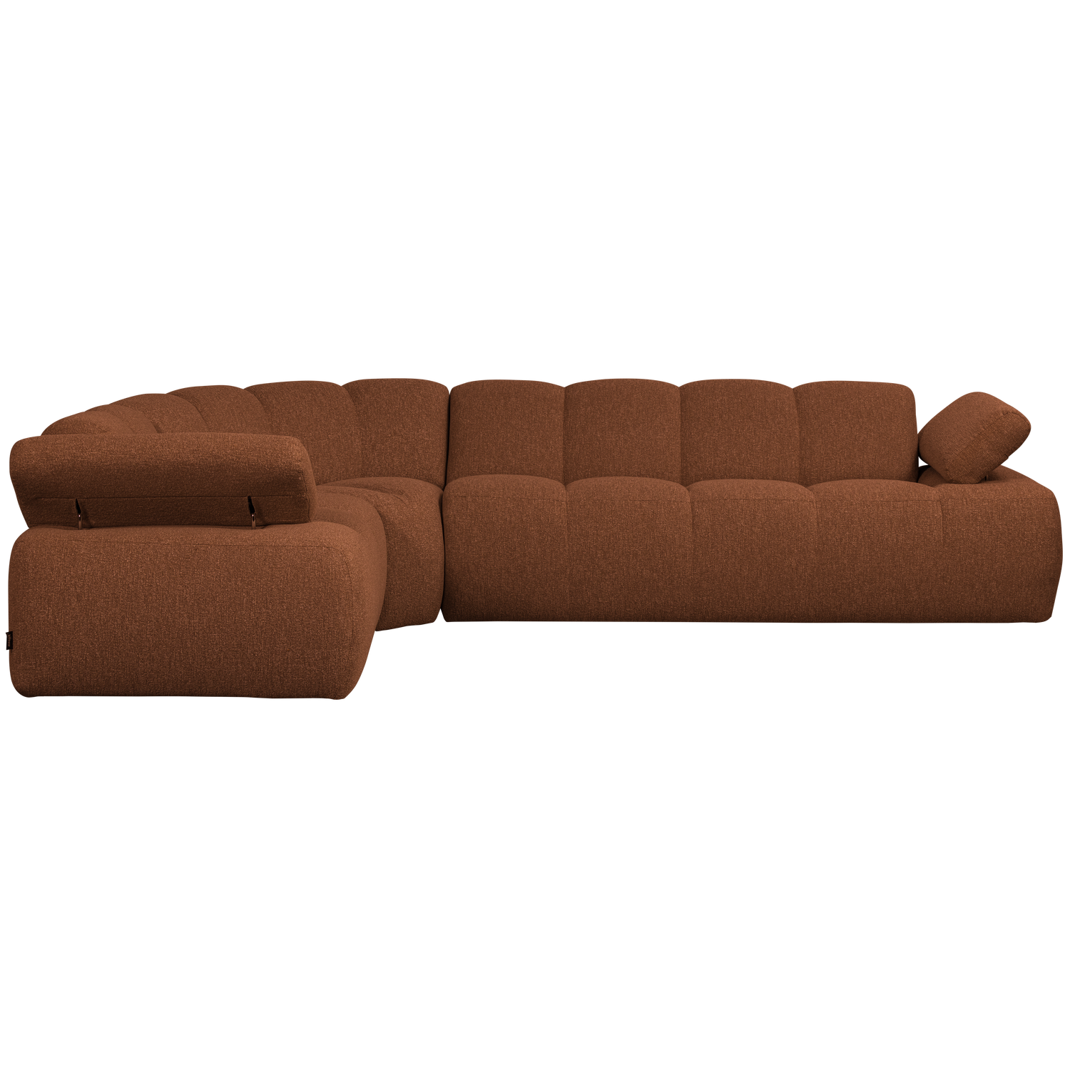 Left-facing modular sofa for 6 people MOJO rust brown mélange boucle