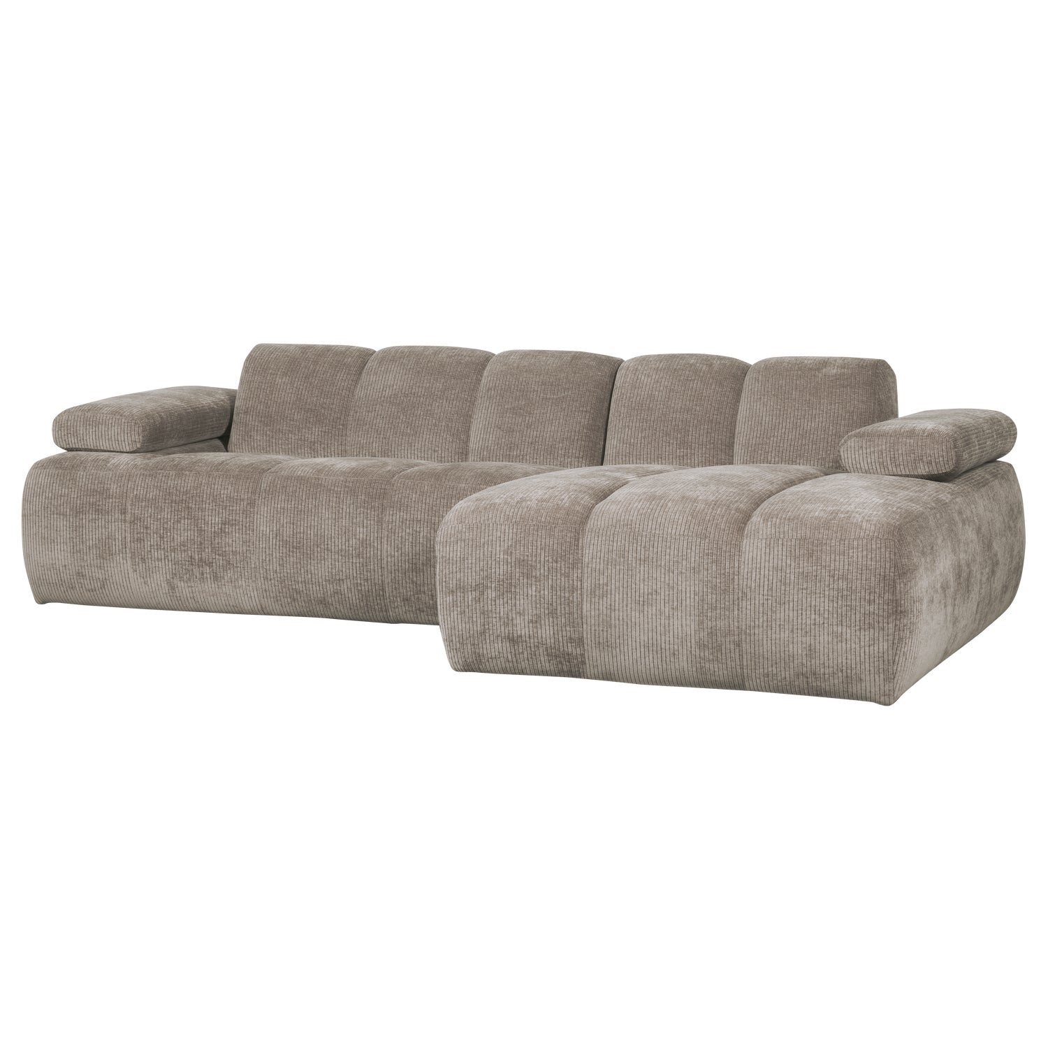 Modularer Ecksofa rechts MOJO in dunkelbeigem Cord