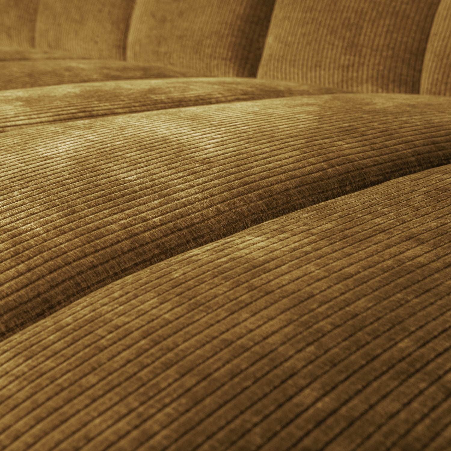 Modularer rechter Ecksofa MOJO in dunklem Honigcord