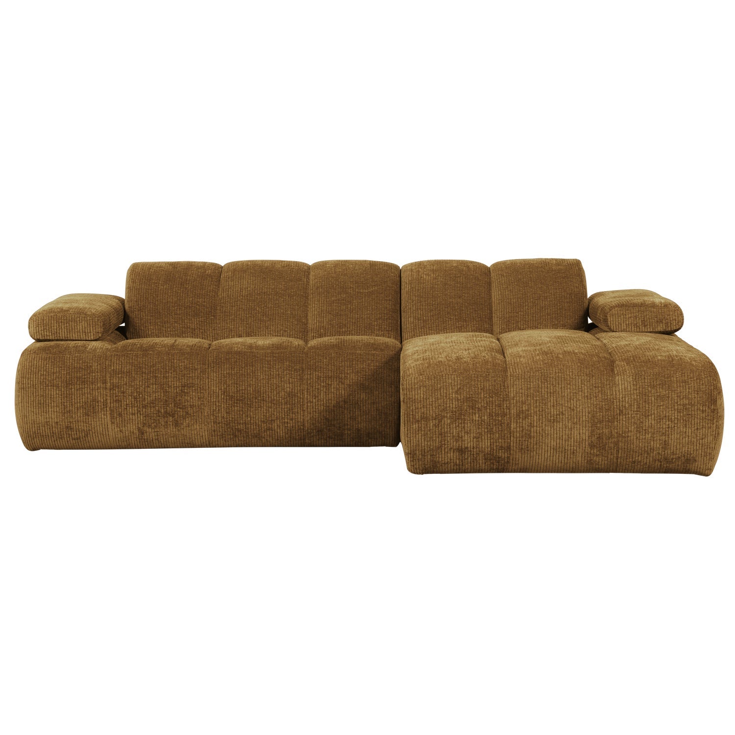 Modularer rechter Ecksofa MOJO in dunklem Honigcord