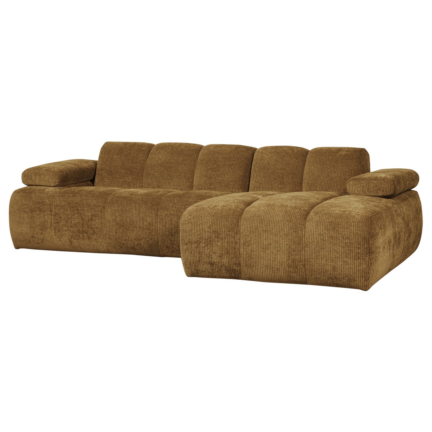 Modularer rechter Ecksofa MOJO in dunklem Honigcord