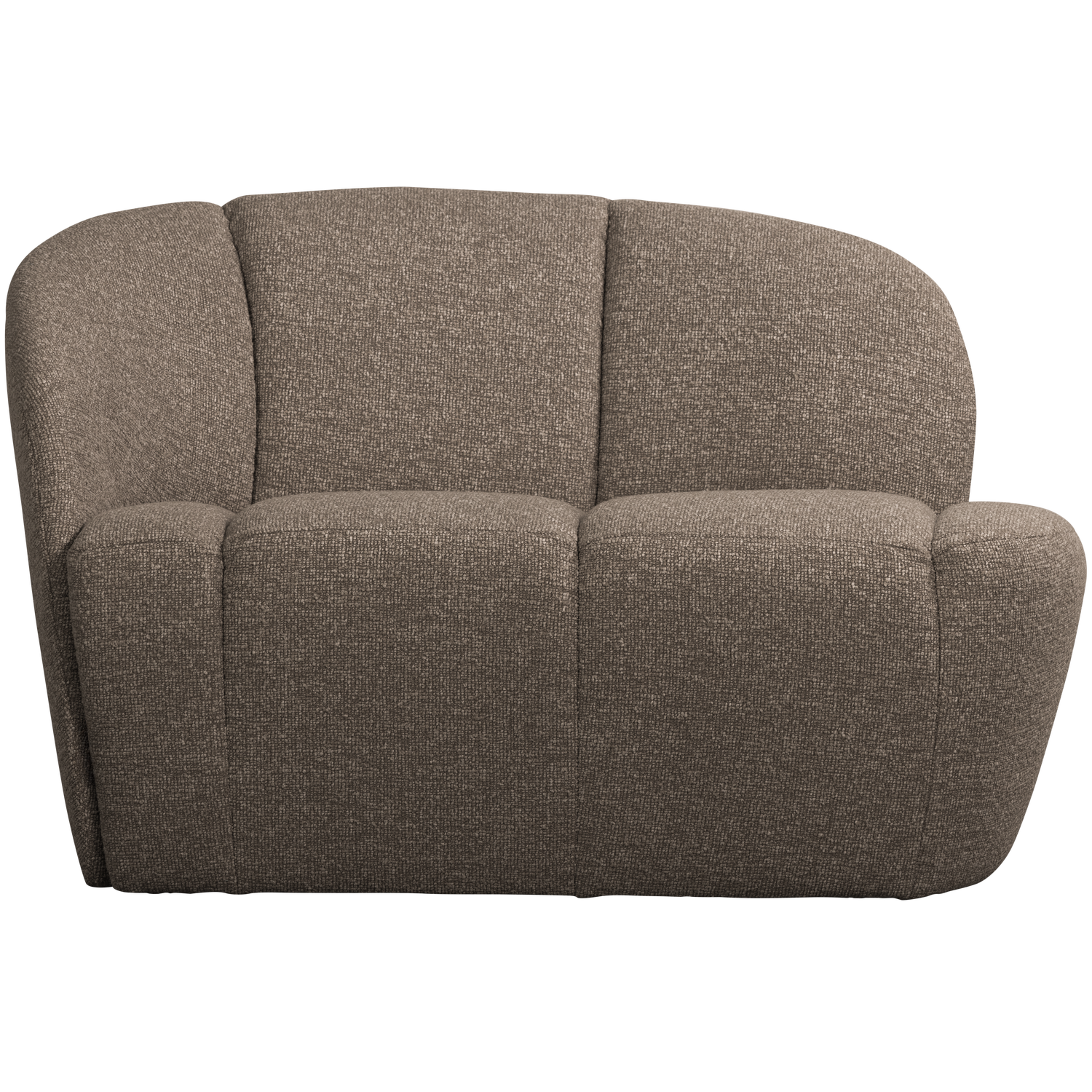Left-facing 2-seater Sofa MOJO brown mélange boucle