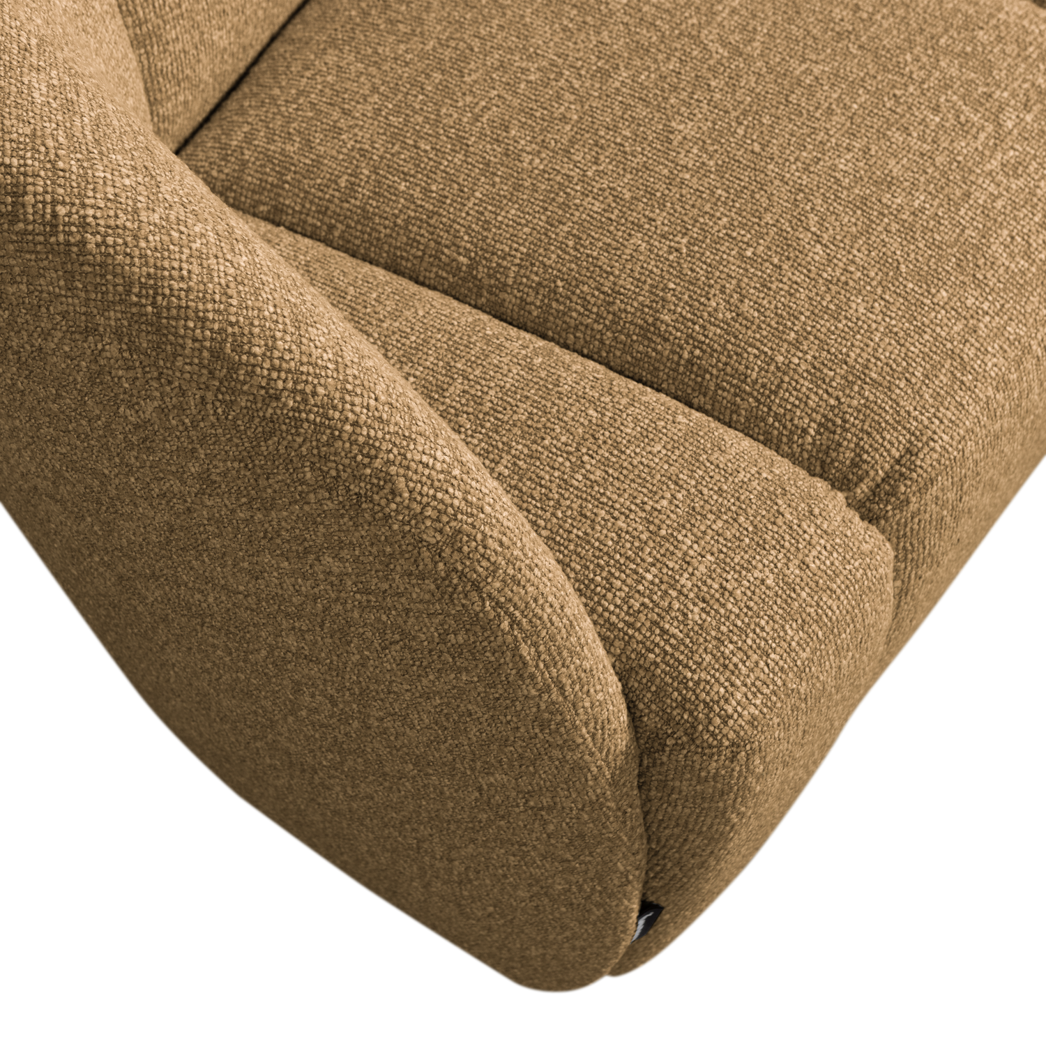 Left-facing 2-seater Sofa MOJO honey mélange boucle