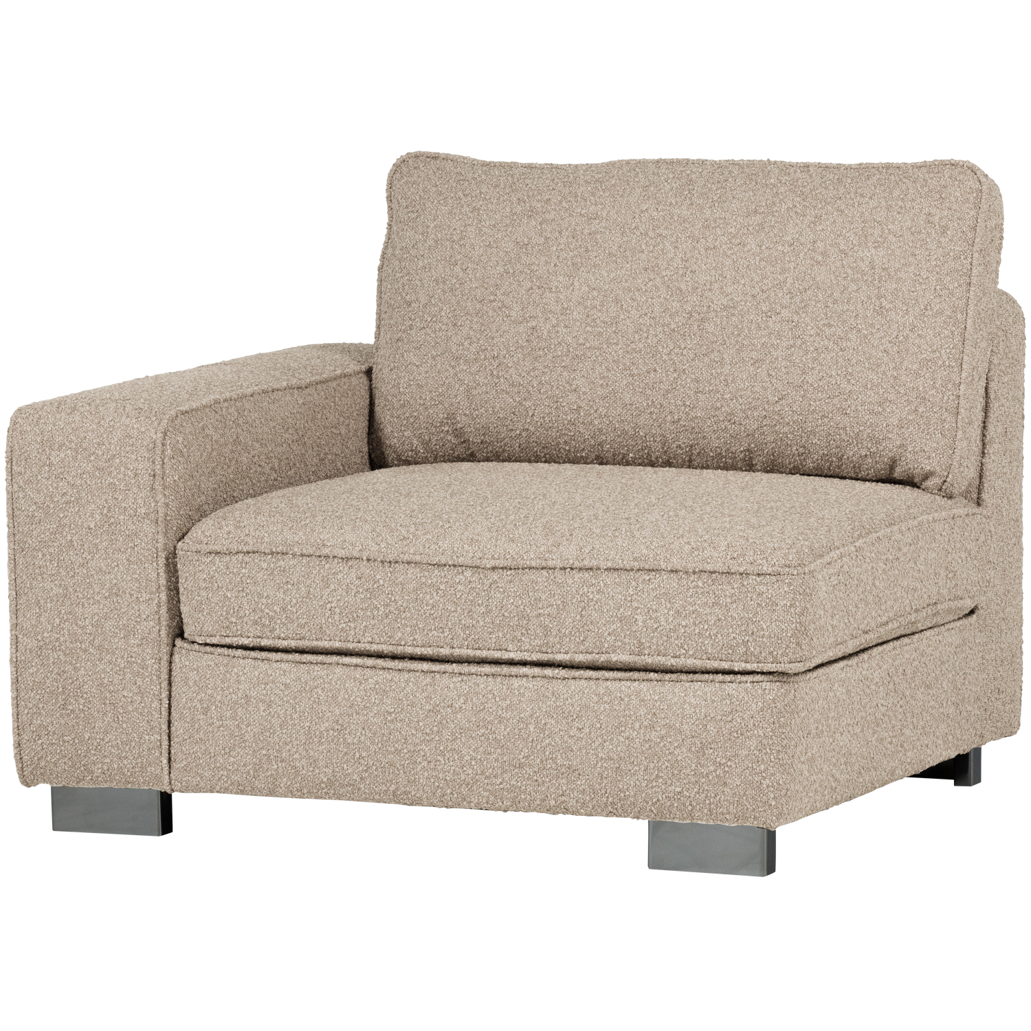 Sofa LAZY - left-side end module in sandy bouclé