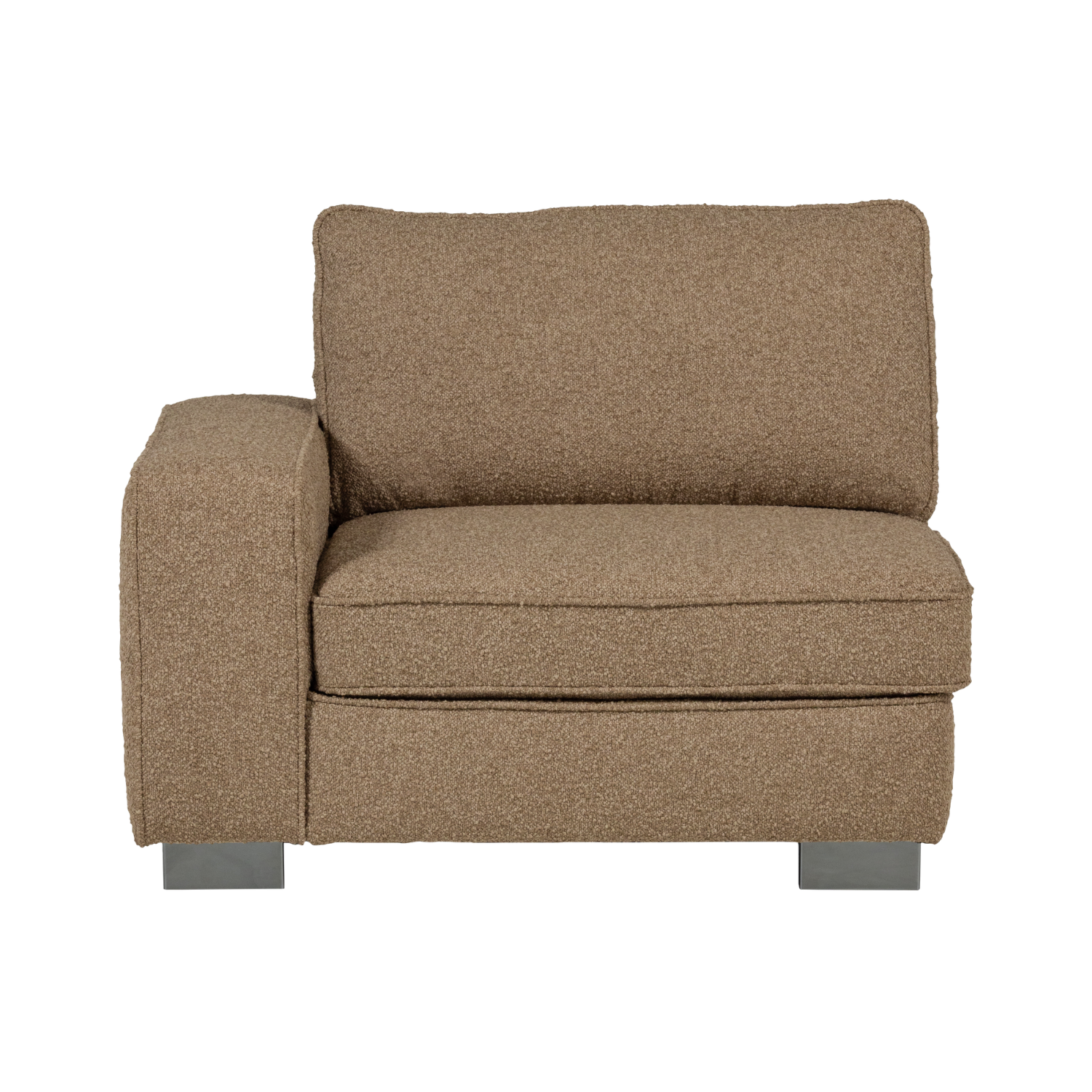 Sofa LAZY - left-side end module in brown bouclé
