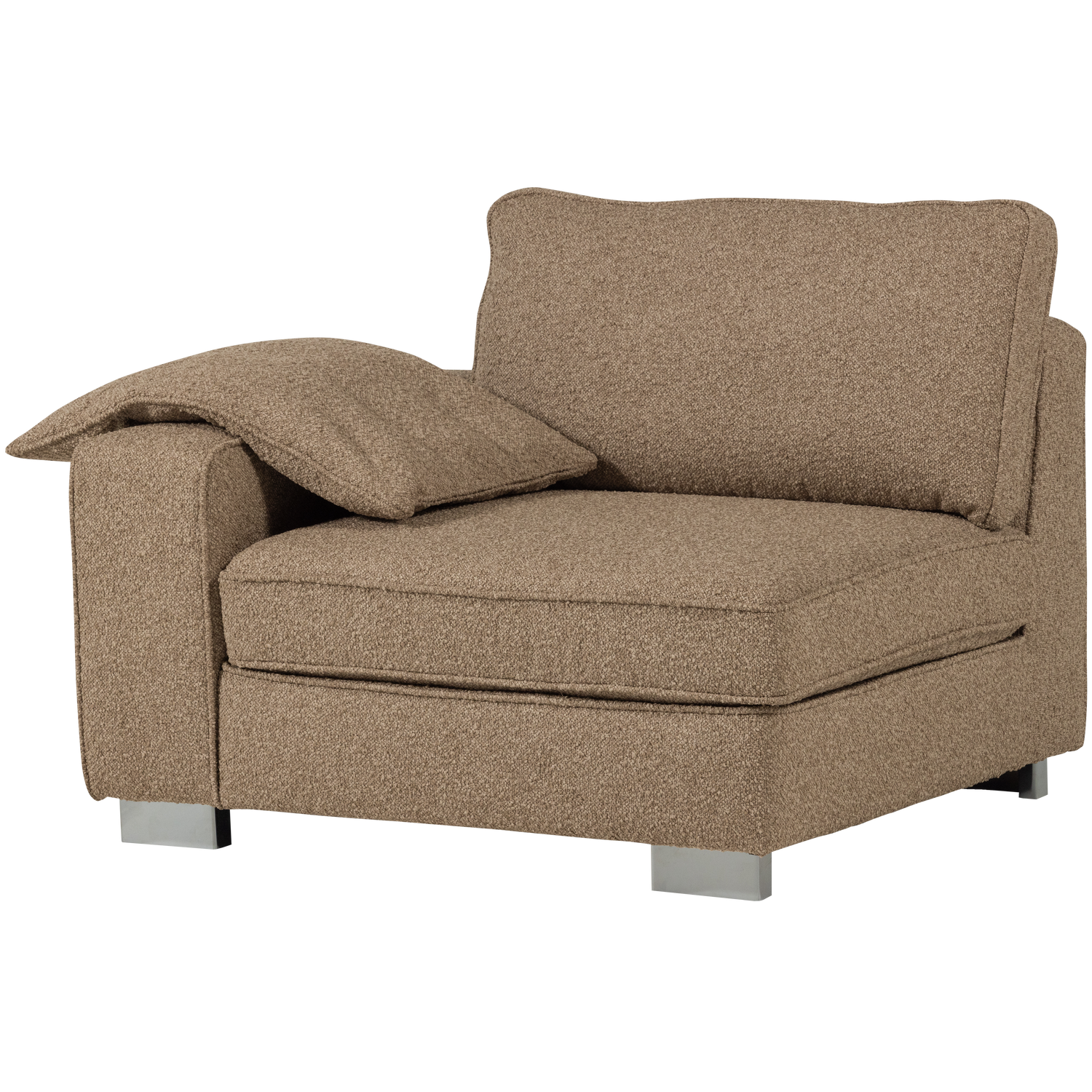Sofa LAZY - left-side end module in brown bouclé