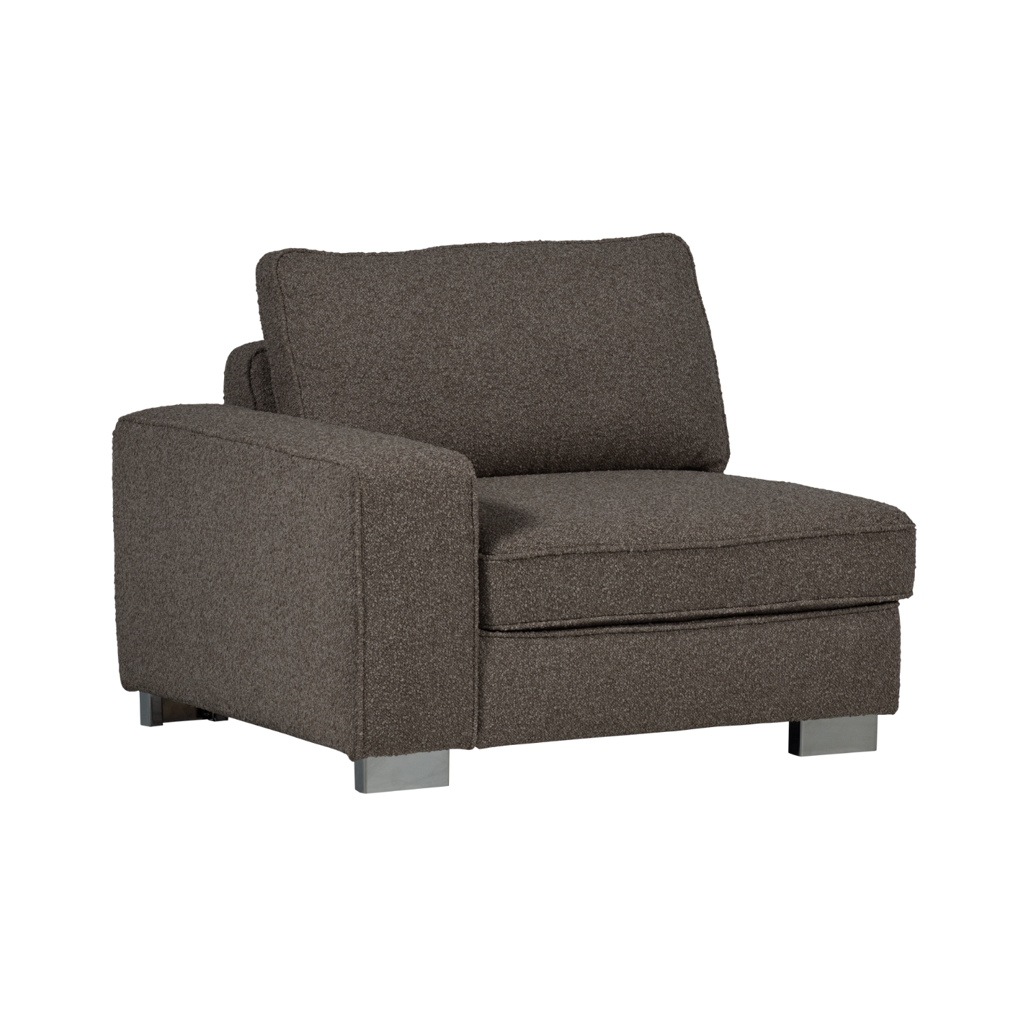 Sofa LAZY - left-side end module in anthracite bouclé