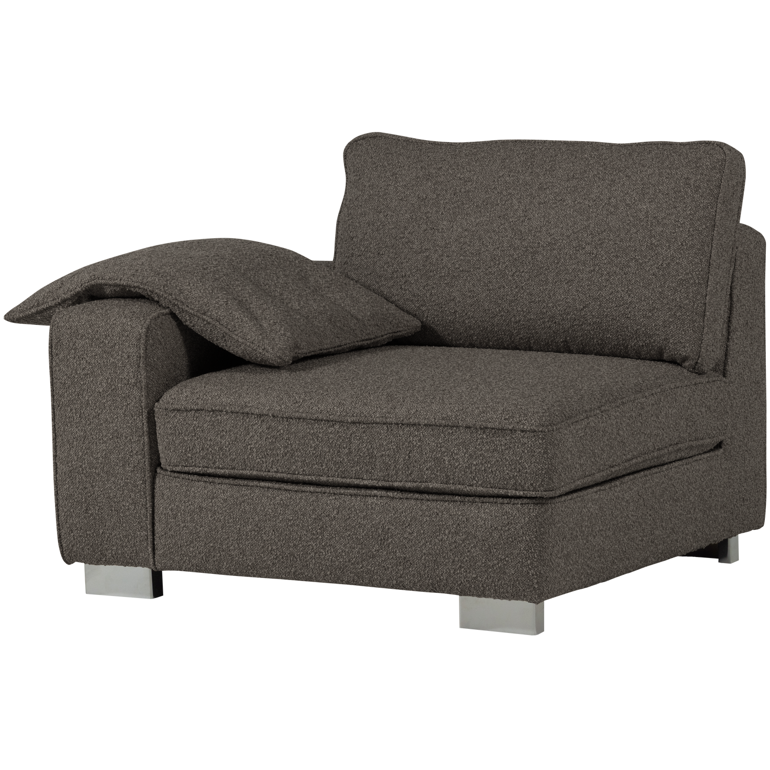 Sofa LAZY - left-side end module in anthracite bouclé