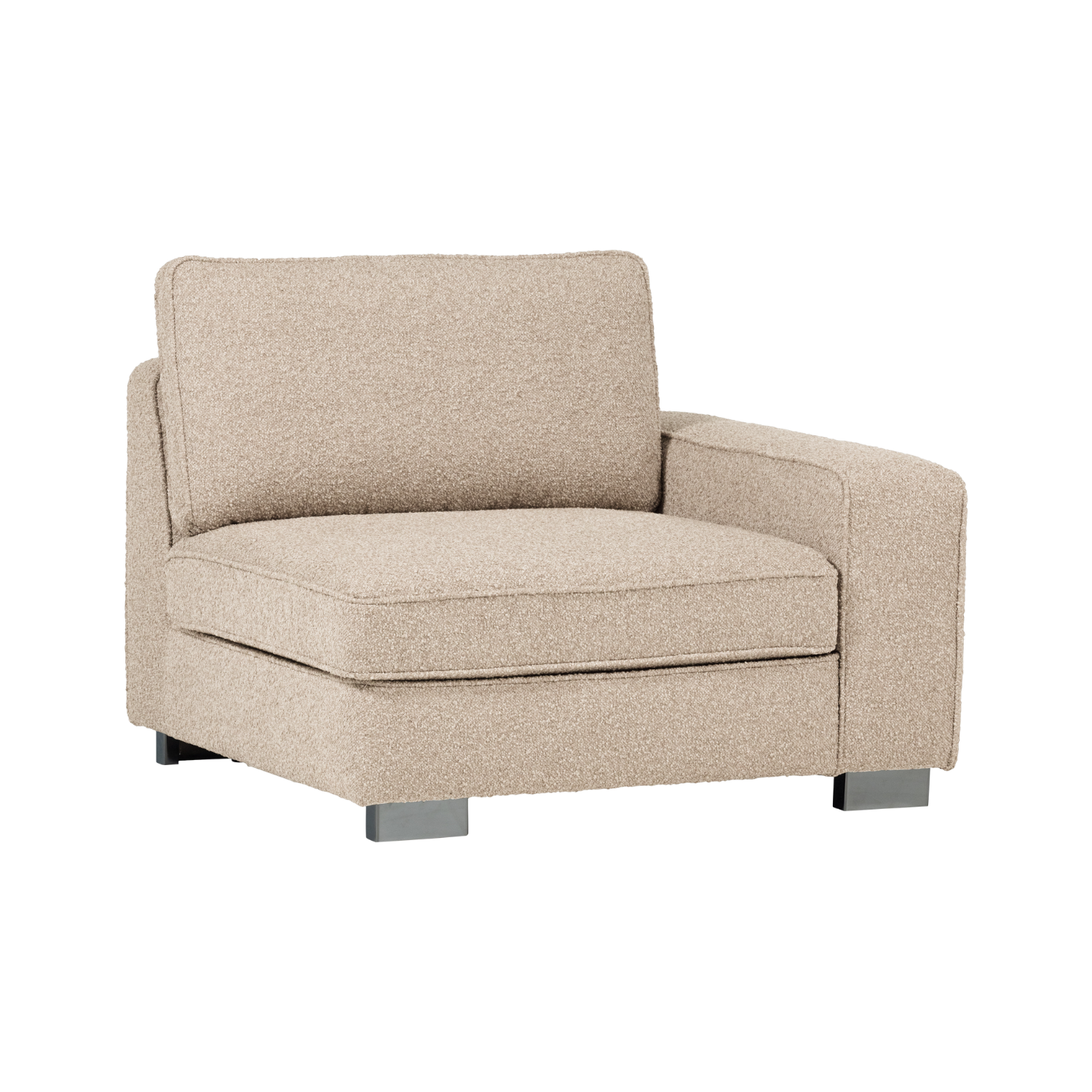 Sofa LAZY - right-side end module in sandy bouclé