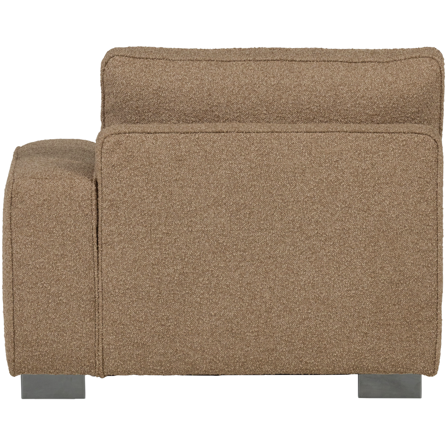 LAZY Sofa - Right-End Module in Brown Bouclé