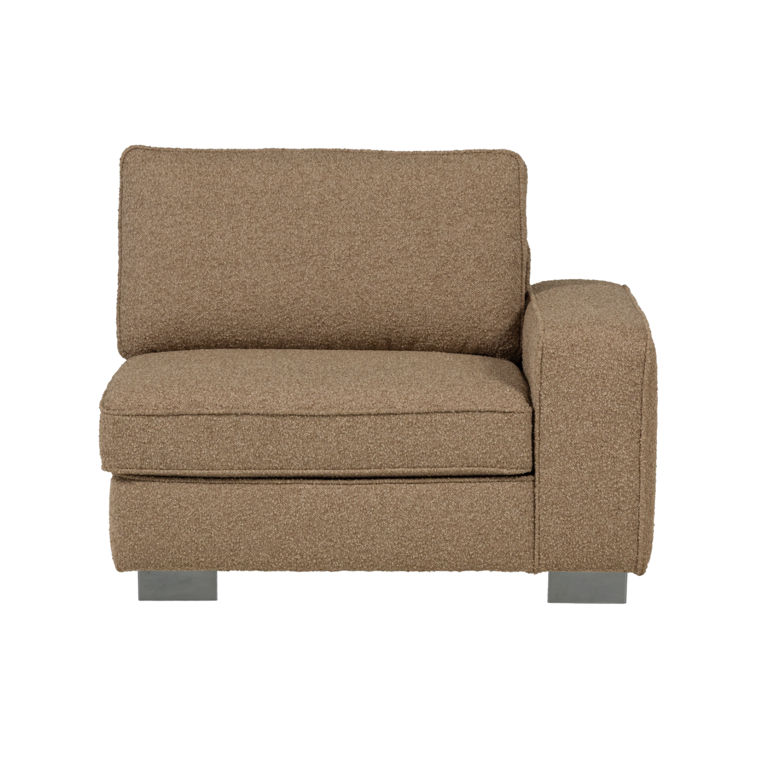 LAZY Sofa - Right-End Module in Brown Bouclé