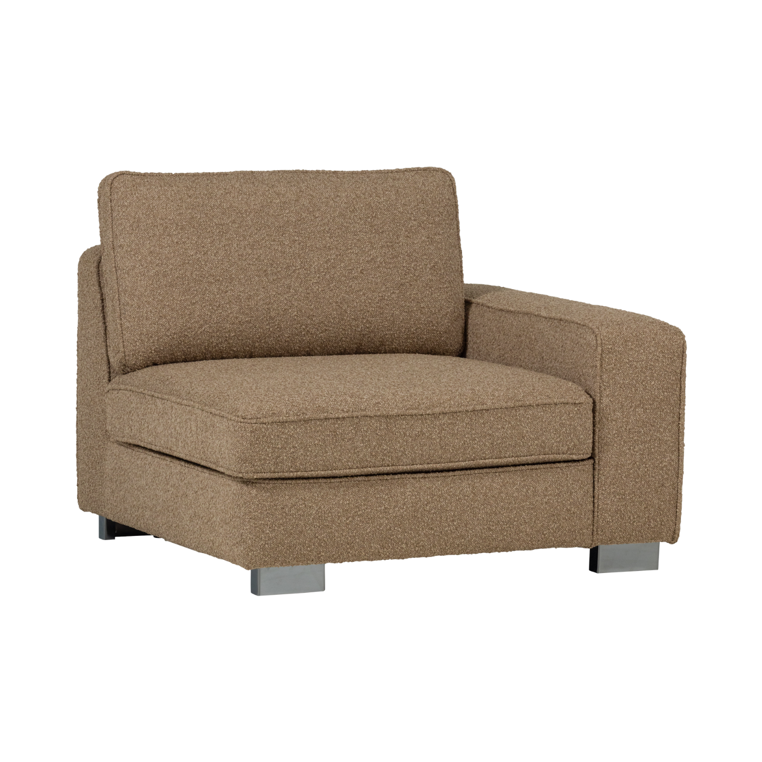 LAZY Sofa - Right-End Module in Brown Bouclé