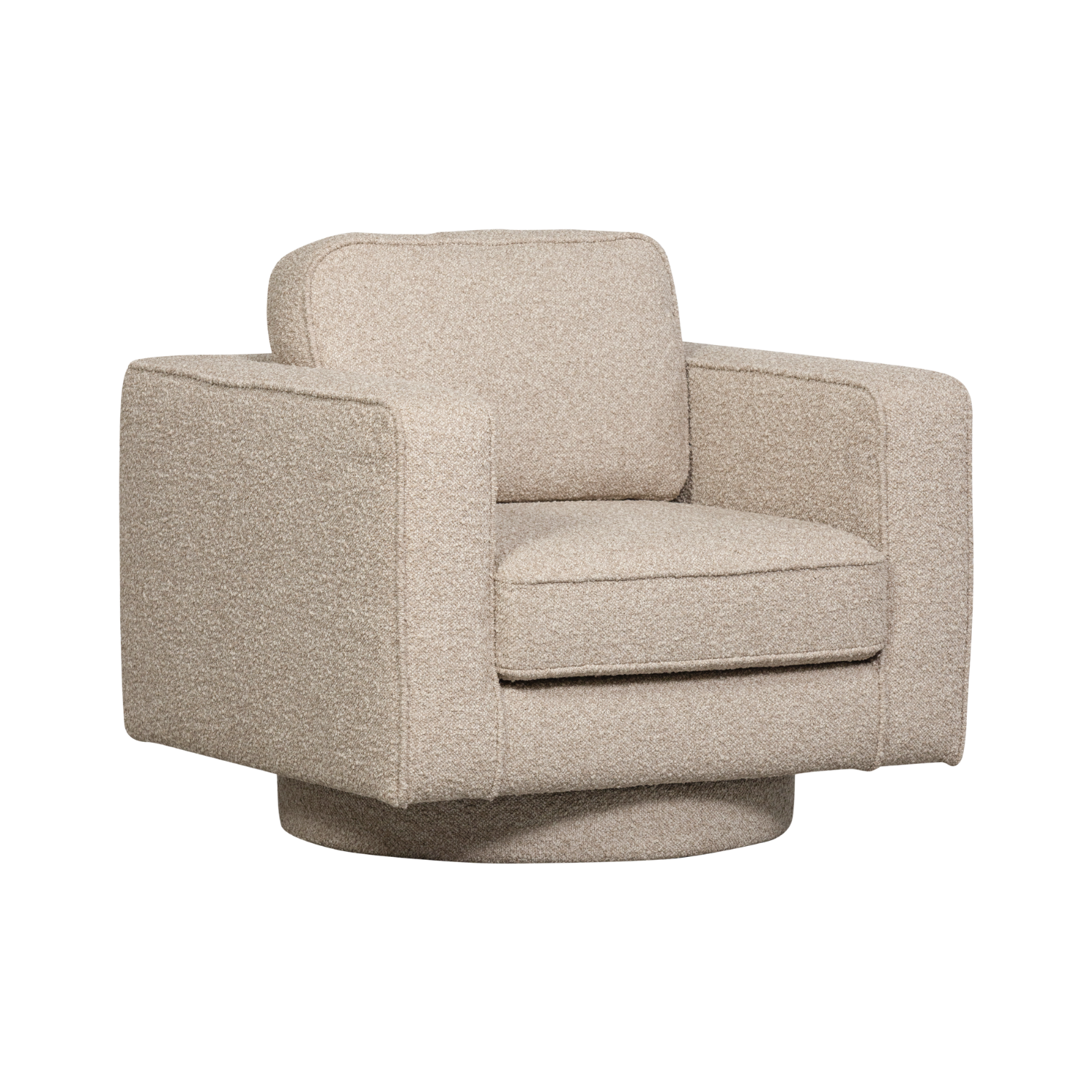 LAZY Sand Bouclé Swivel Armchair