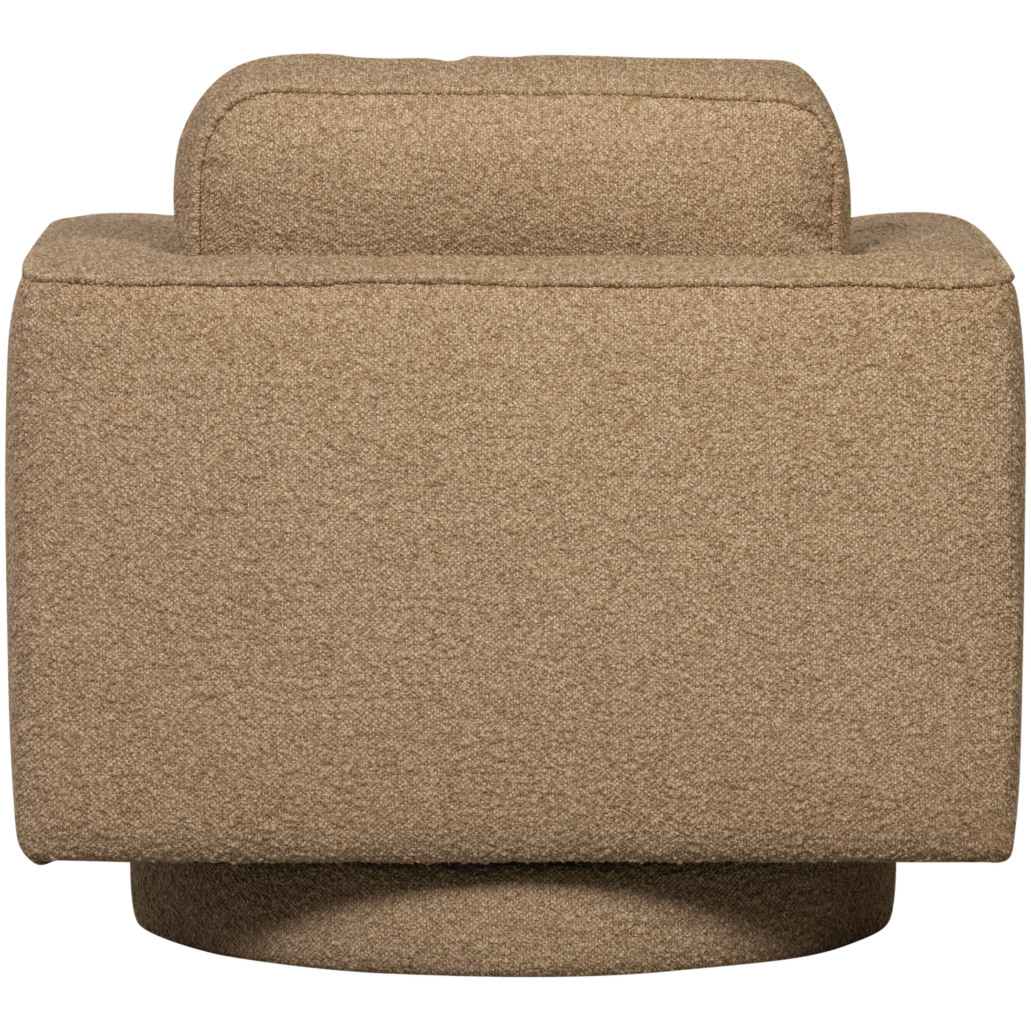 LAZY Brown Bouclé Swivel Armchair