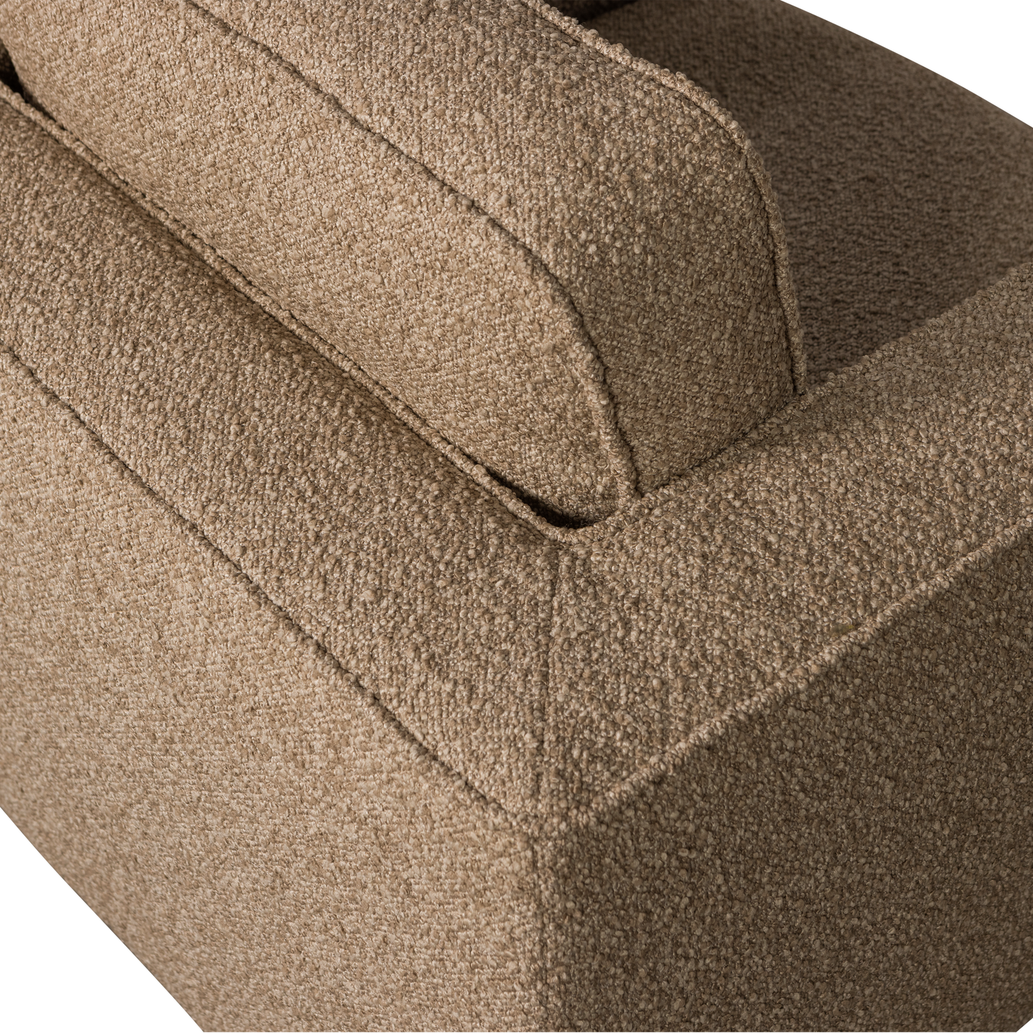 LAZY Brown Bouclé Swivel Armchair