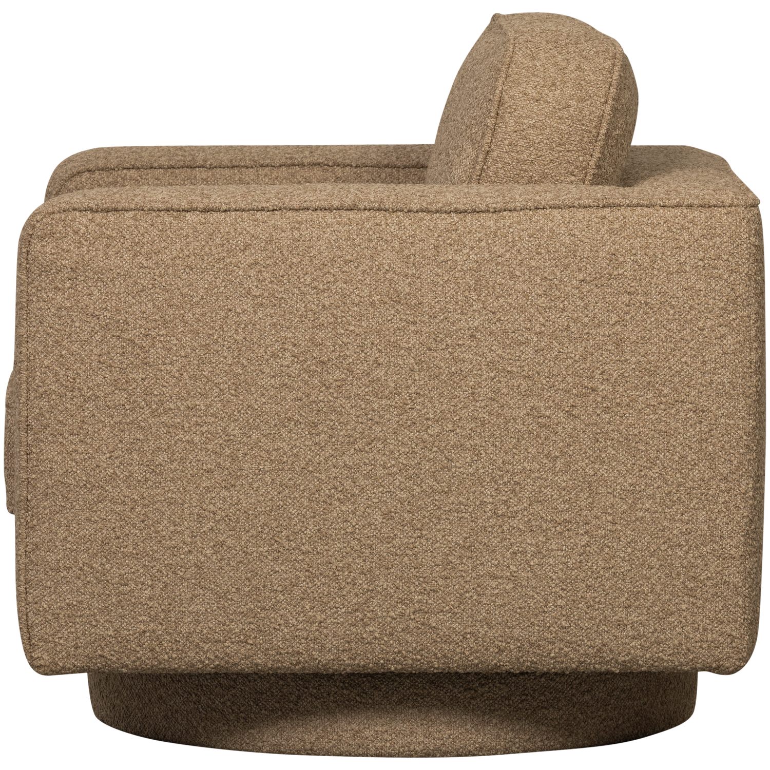 LAZY Brown Bouclé Swivel Armchair