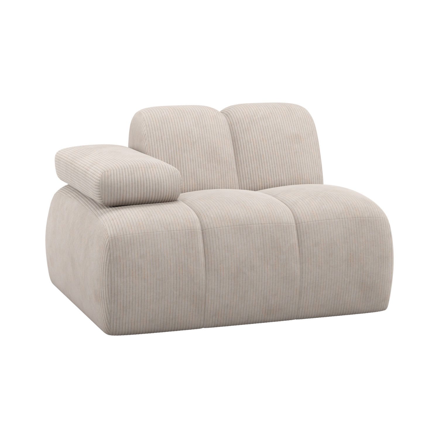 MOJO Modular Sofa - Left Element Ecru Corduroy
