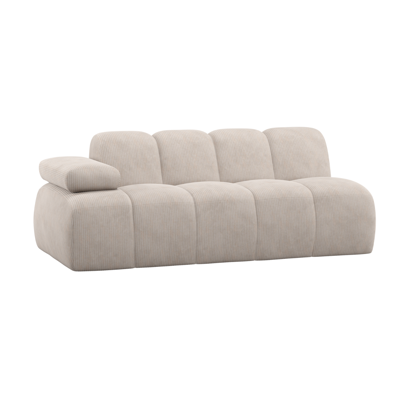 MOJO Modular Sofa - Left-Side 2-Seater in Ecru Corduroy