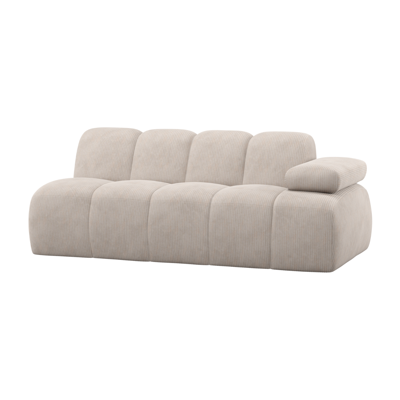 MOJO Modular Sofa - Right-Hand Two-Seater in Ecru Corduroy
