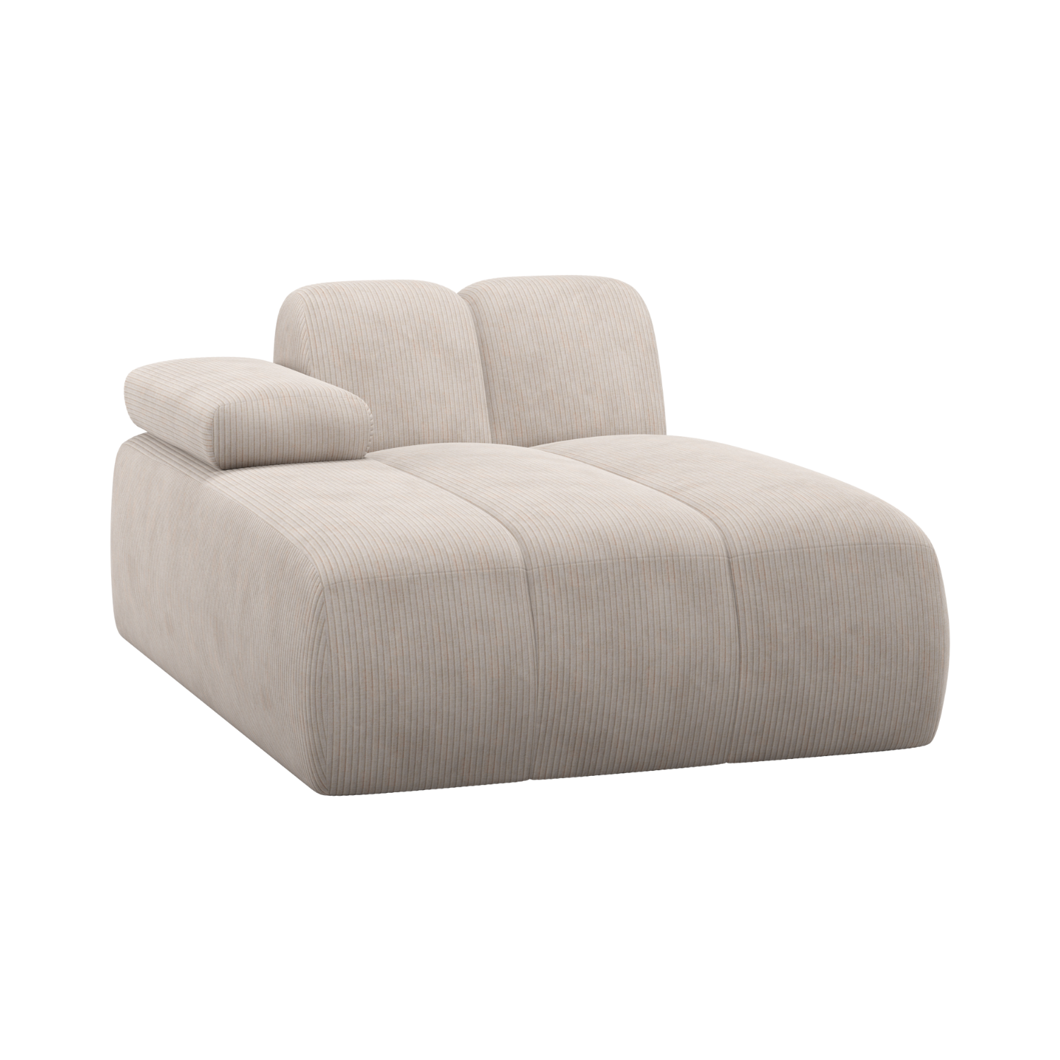 MOJO Modular Sofa - Left-Arm Chaise in Ecru Corduroy
