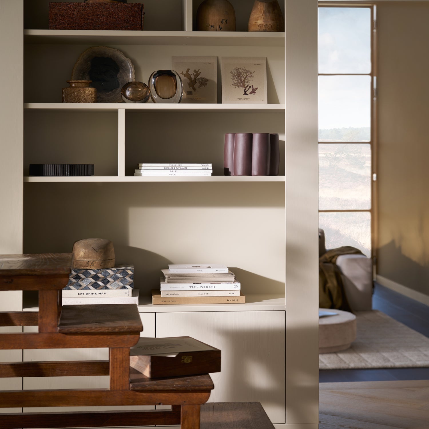 Wallcover Shelf in Gray Beige