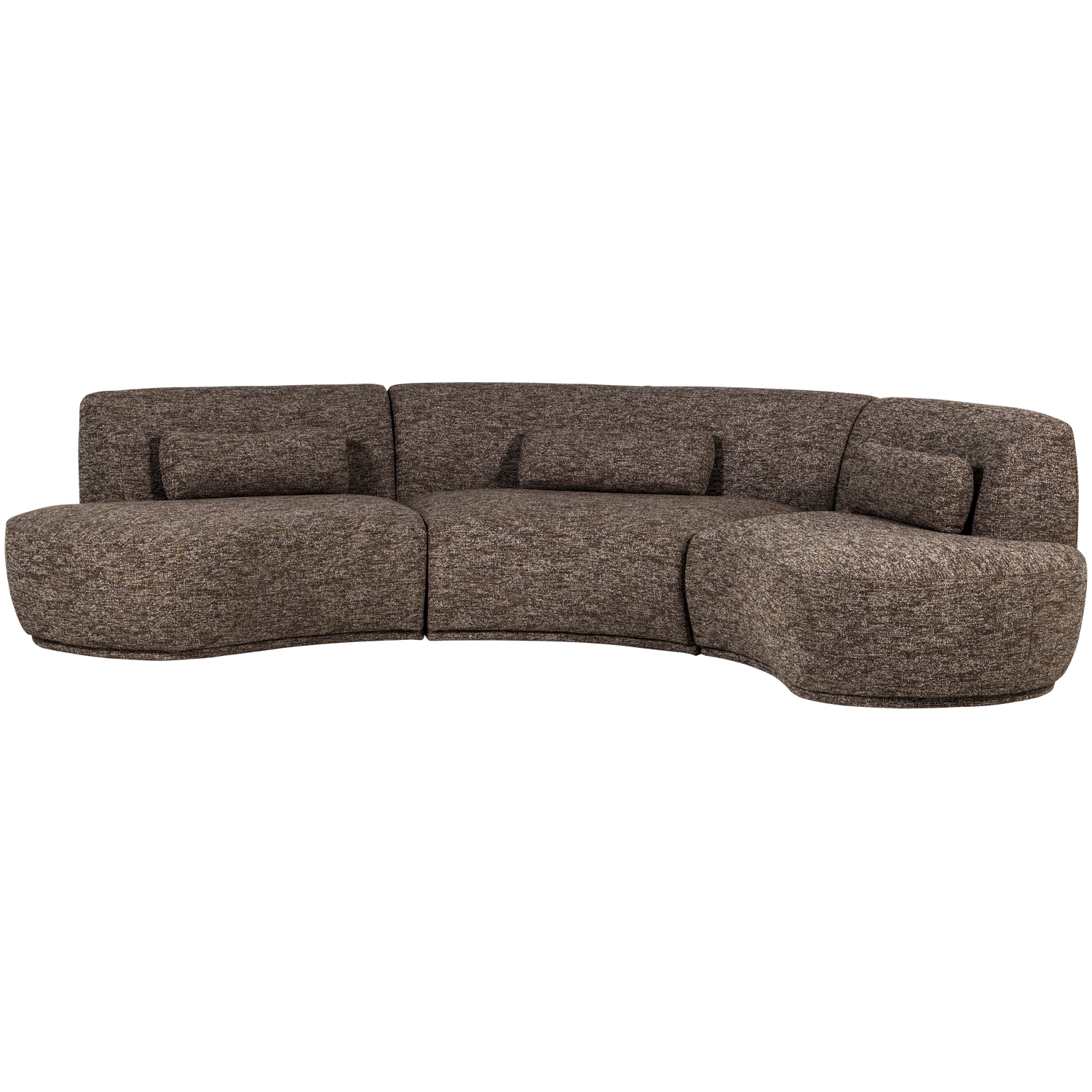 BATAVIER Brown Mélange Semi-Circular Sofa for 6 People