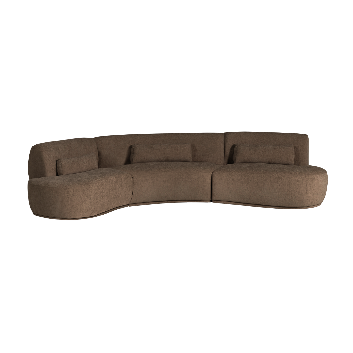 Brown BATAVIER 6-Person Semi-Circular Sofa