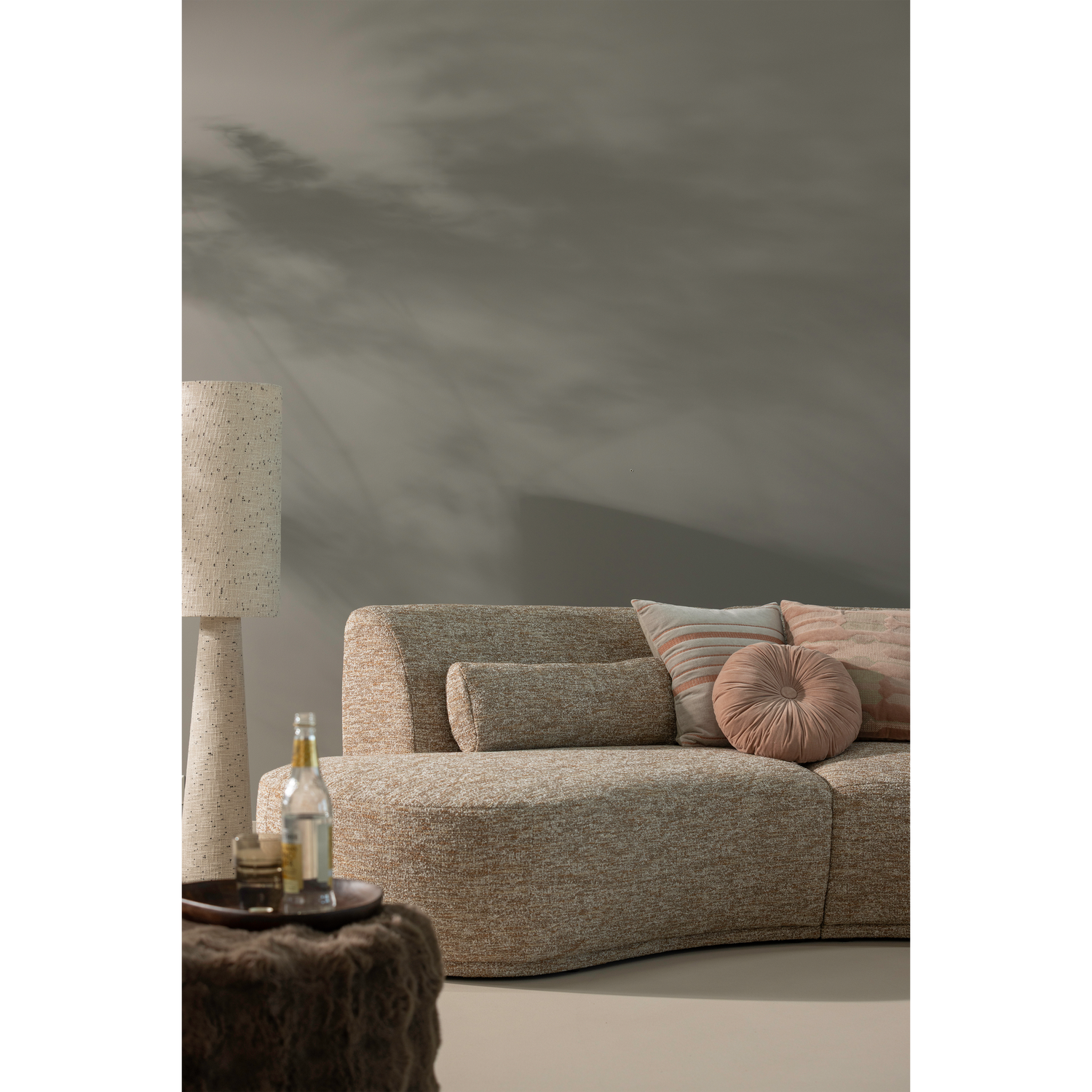 BATAVIER Brown Mélange Semi-Circular Sofa for 6 People