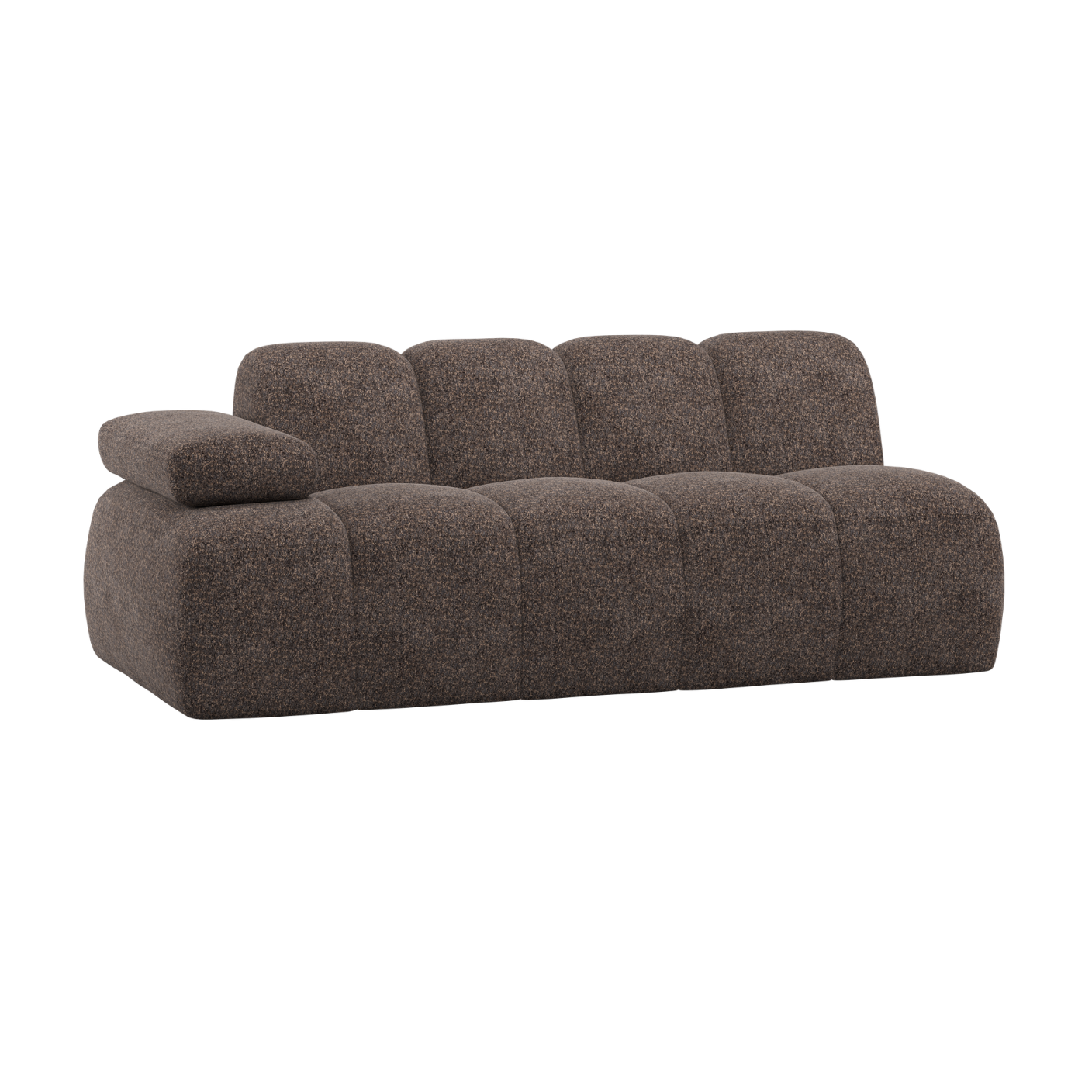 MOJO Modular Sofa - Left-Facing 2-Seater in Brown Boucle