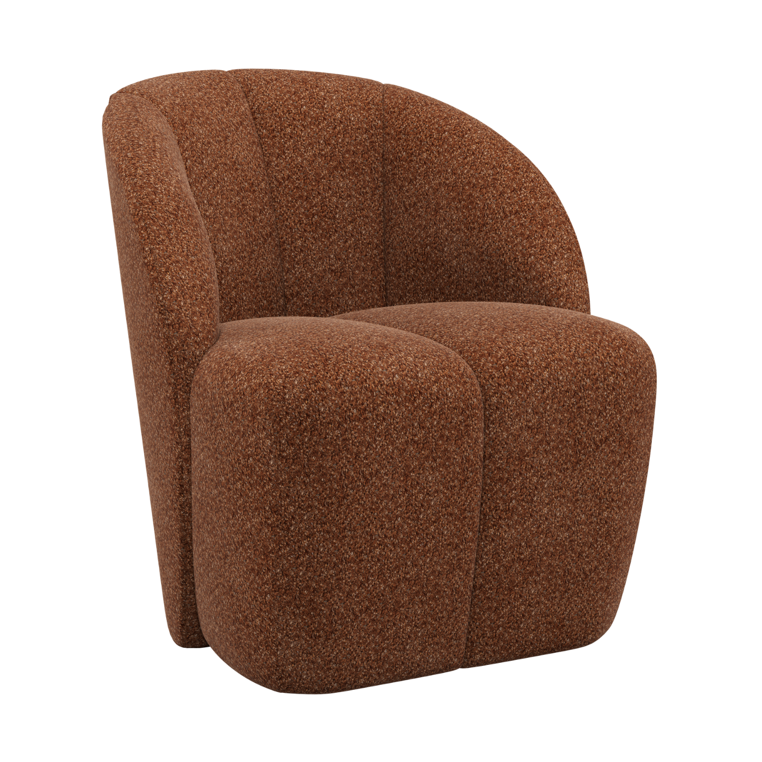 MOJO Swivel Armchair in Rusty Brown Lambskin